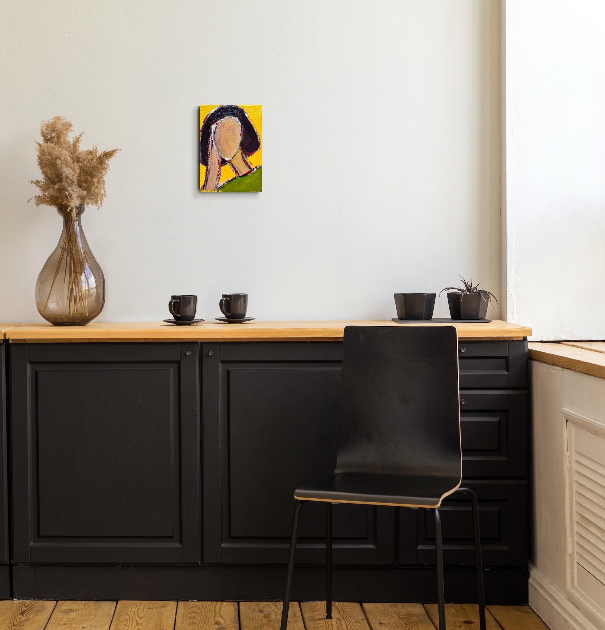 Contemporary Abstract Figurative Painting Small Format Art 