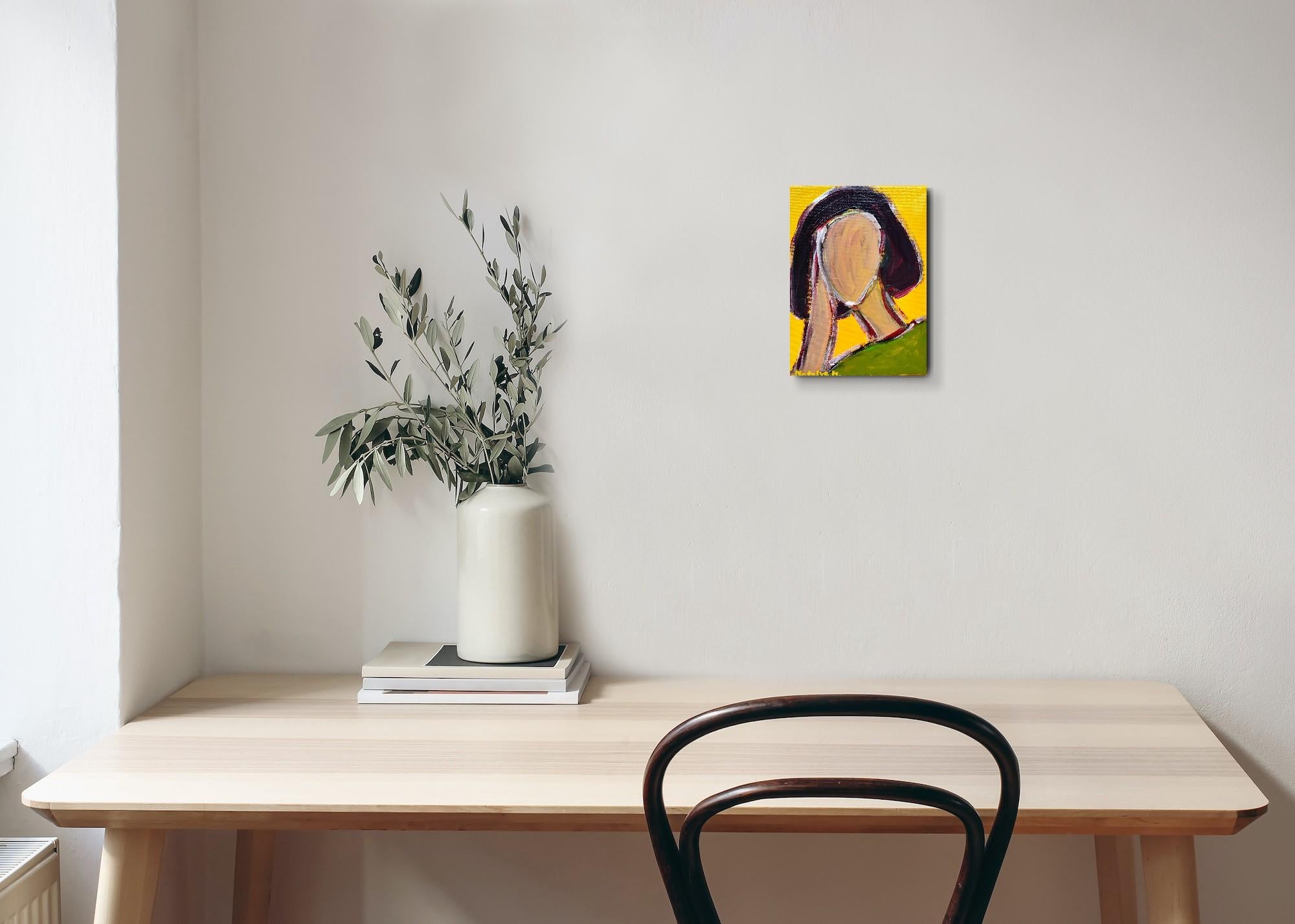 Contemporary Abstract Figurative Painting Small Format Art 