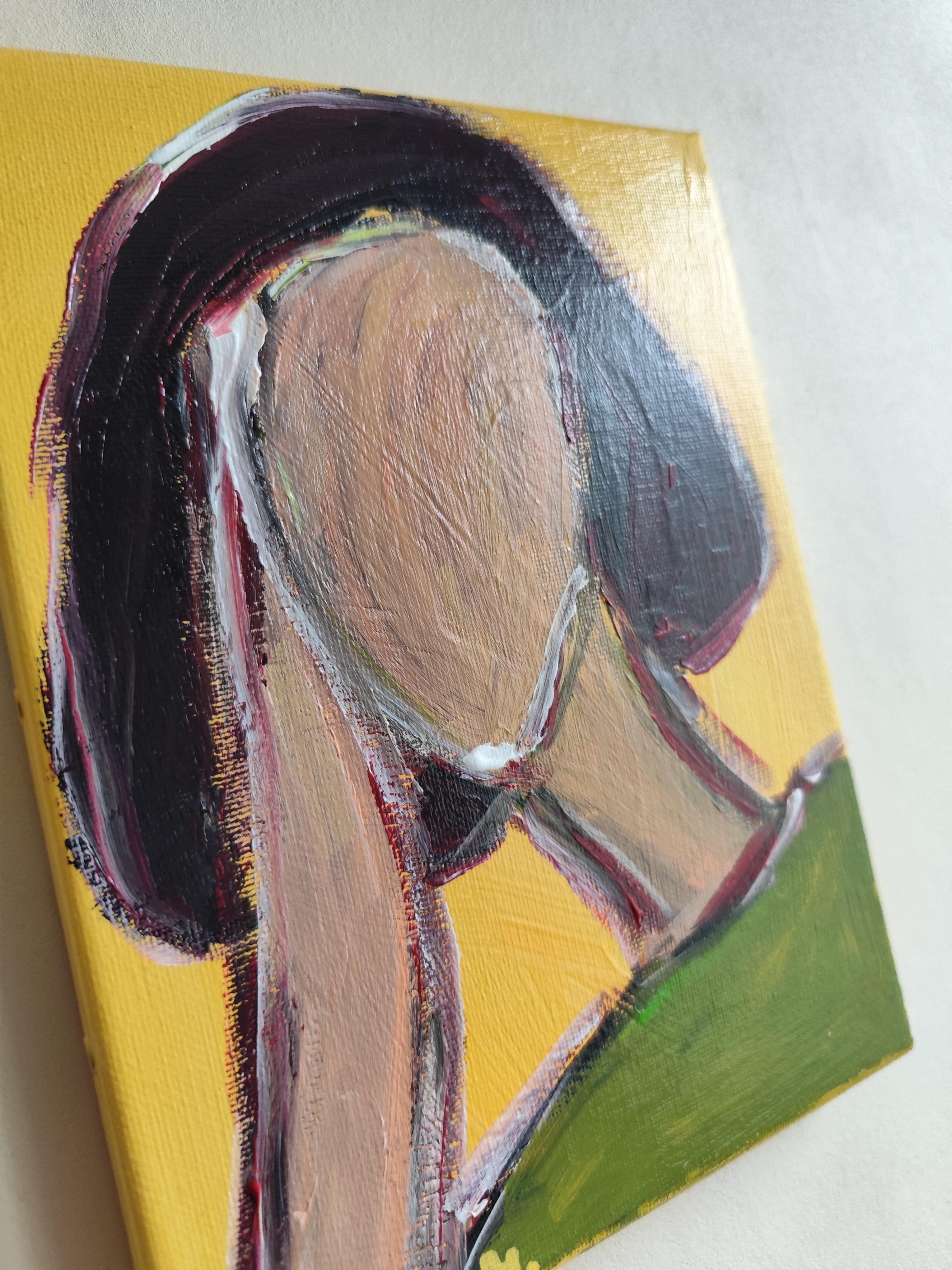 Contemporary Abstract Figurative Painting Small Format Art 