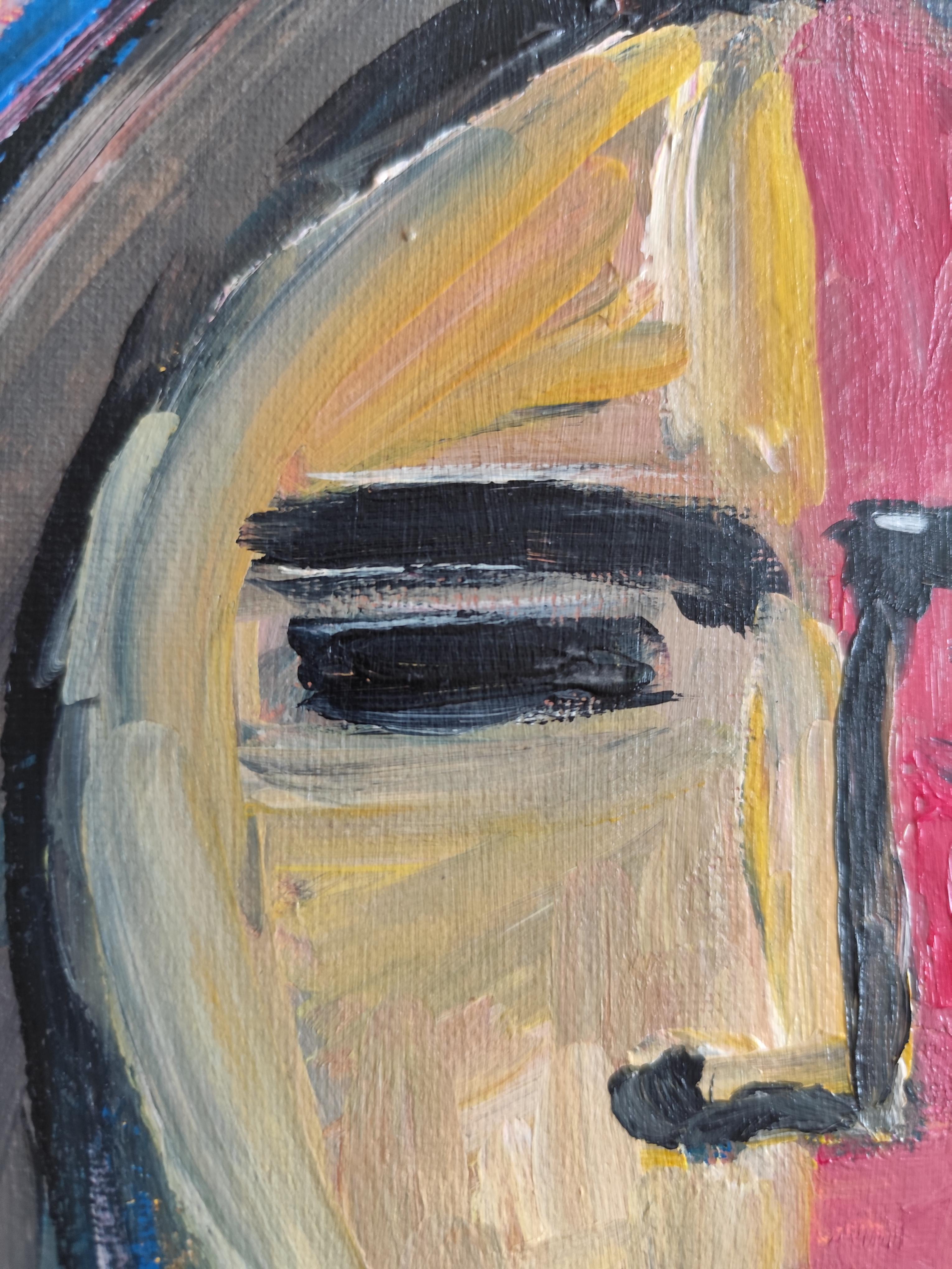 Toile abstraite contemporaine portrait figuratif figure humaine 