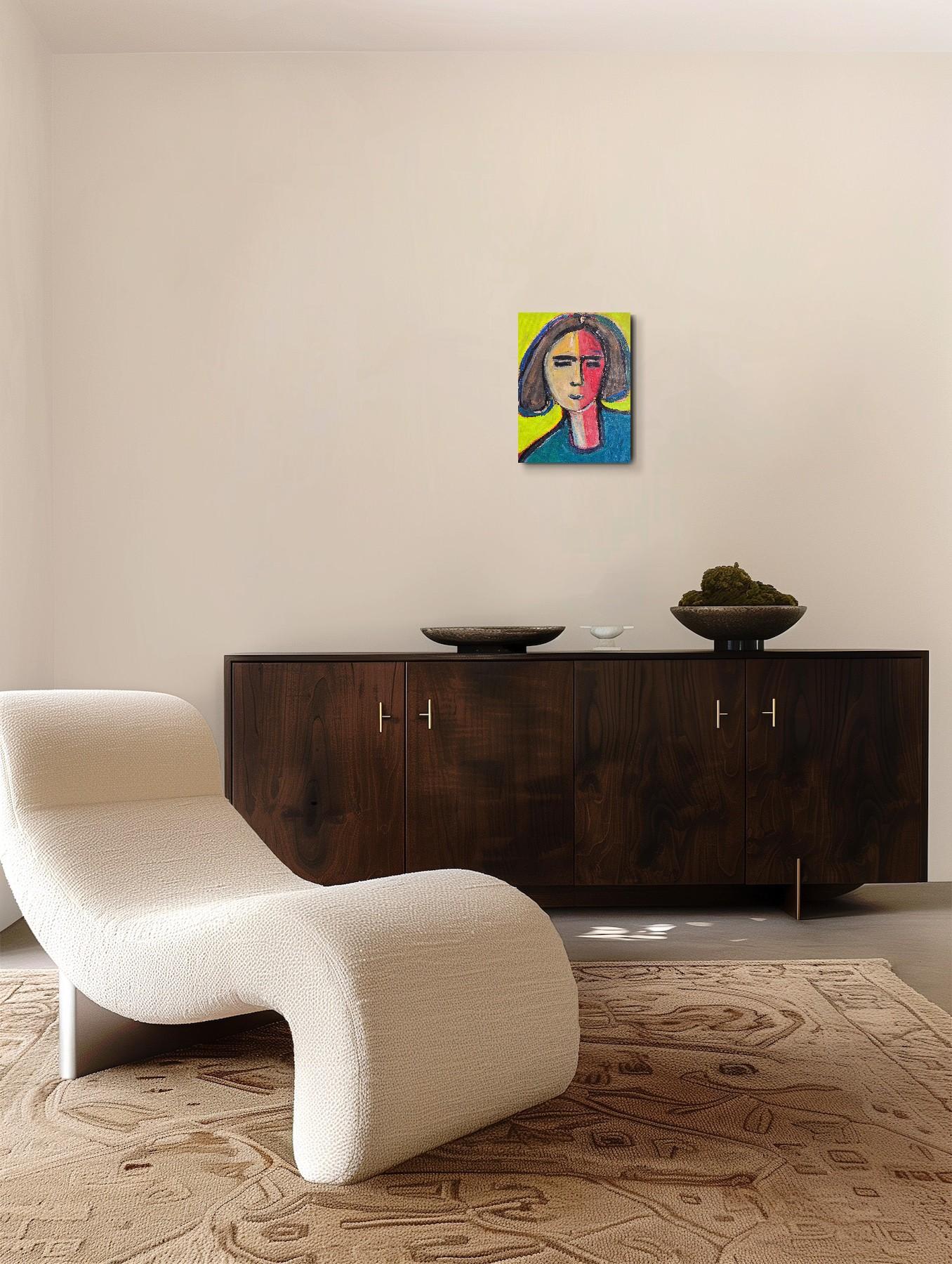 Toile abstraite contemporaine portrait figuratif figure humaine 