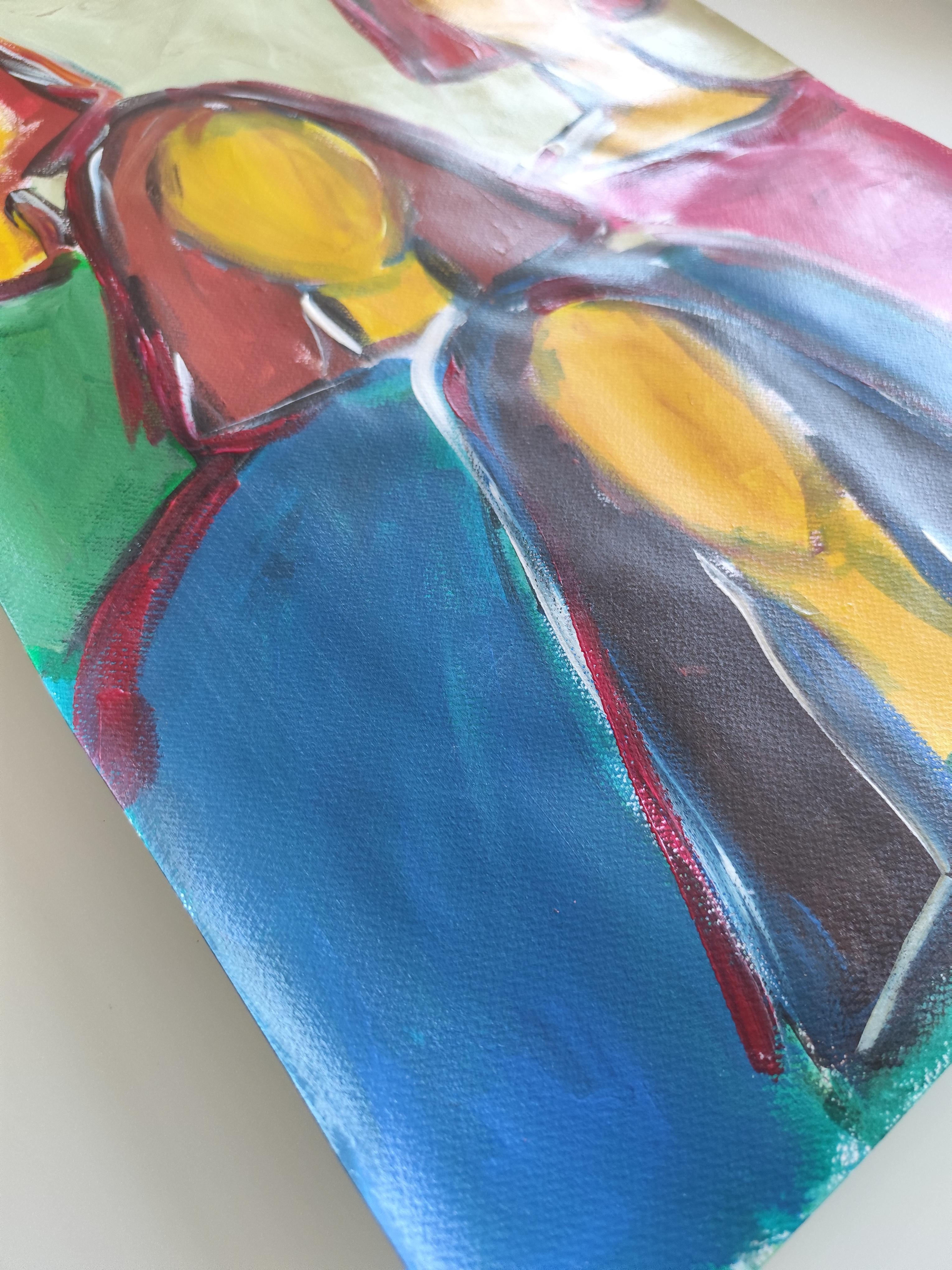 Contemporary abstract figurative portrait of four women 