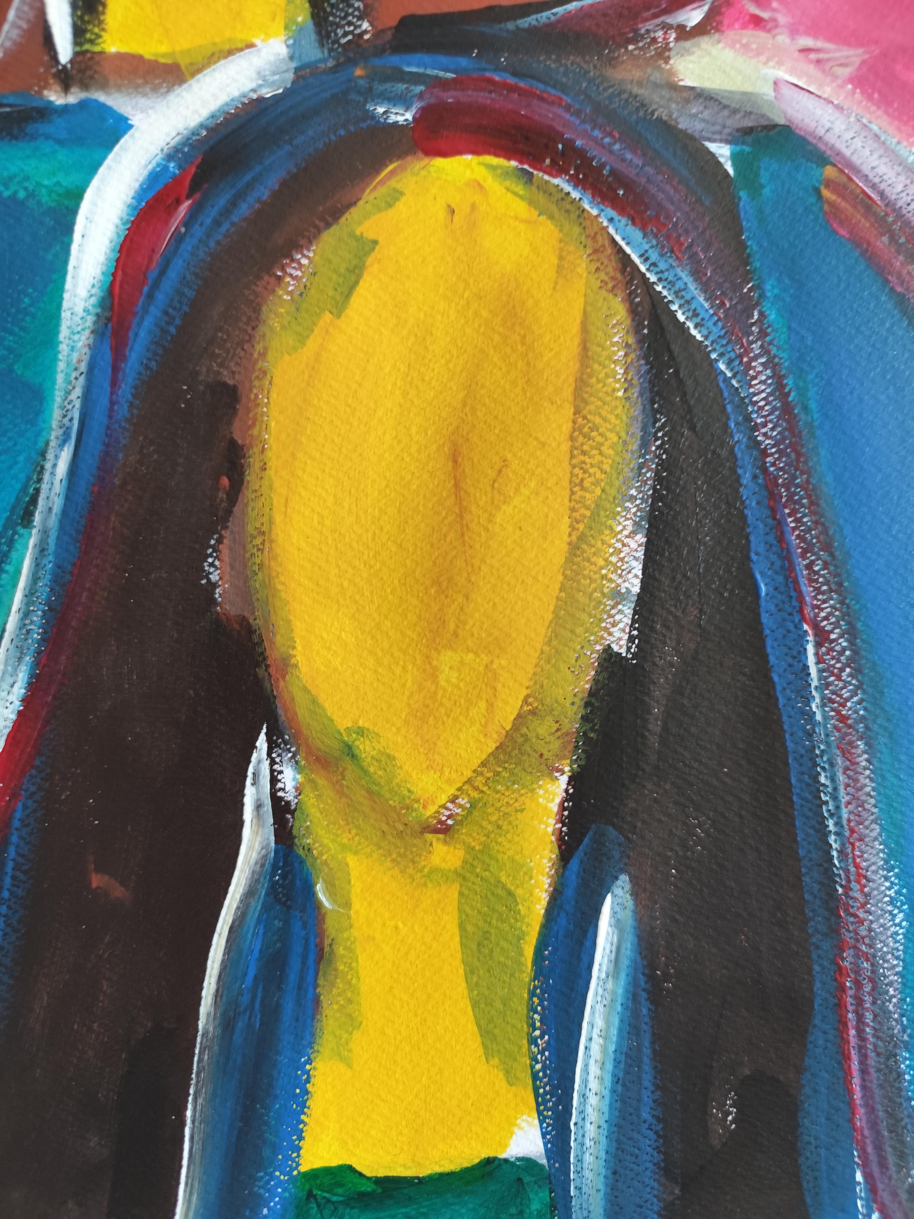 Contemporary abstract figurative portrait of four women 