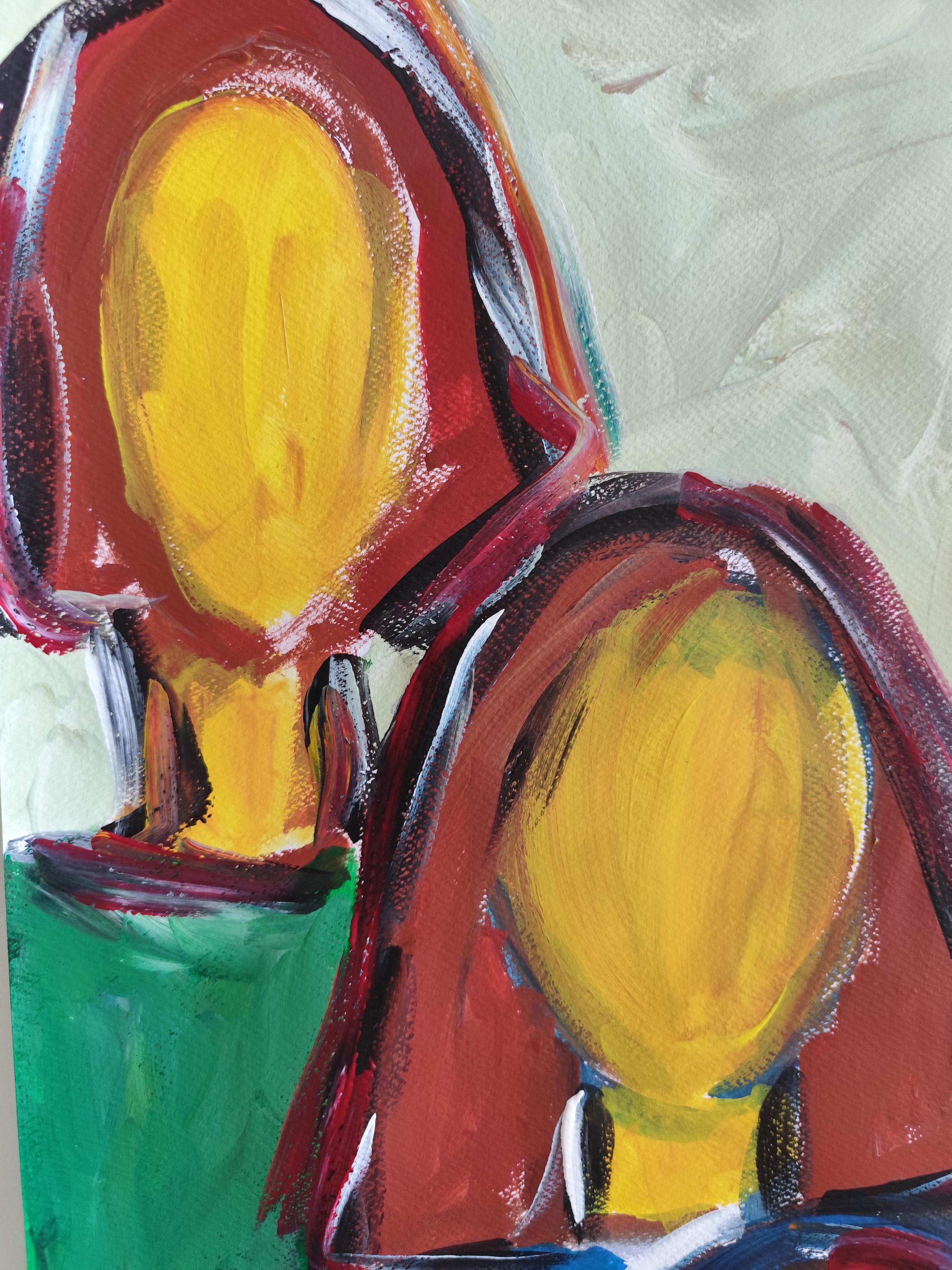 Contemporary abstract figurative portrait of four women 