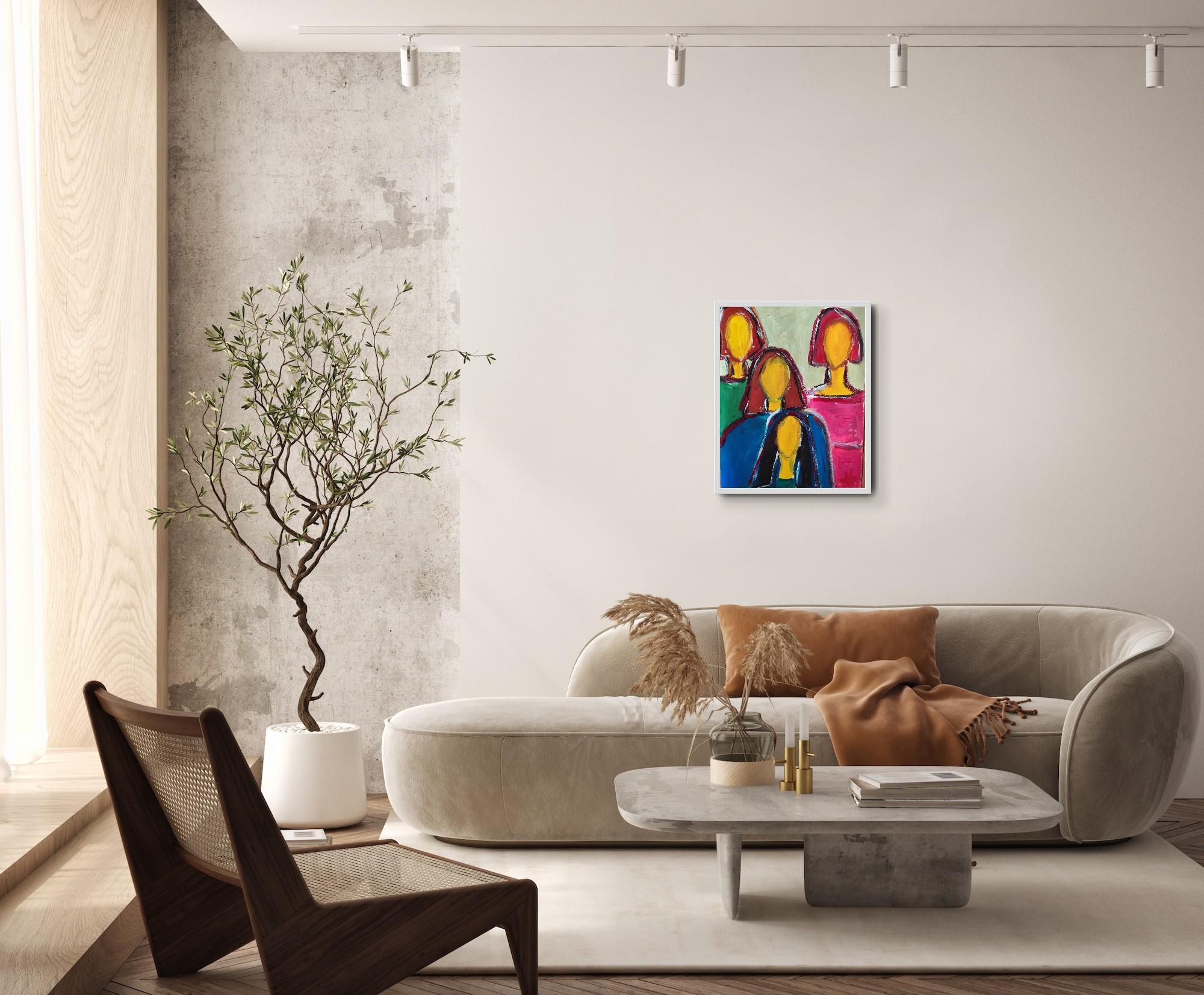 Contemporary abstract figurative portrait of four women 