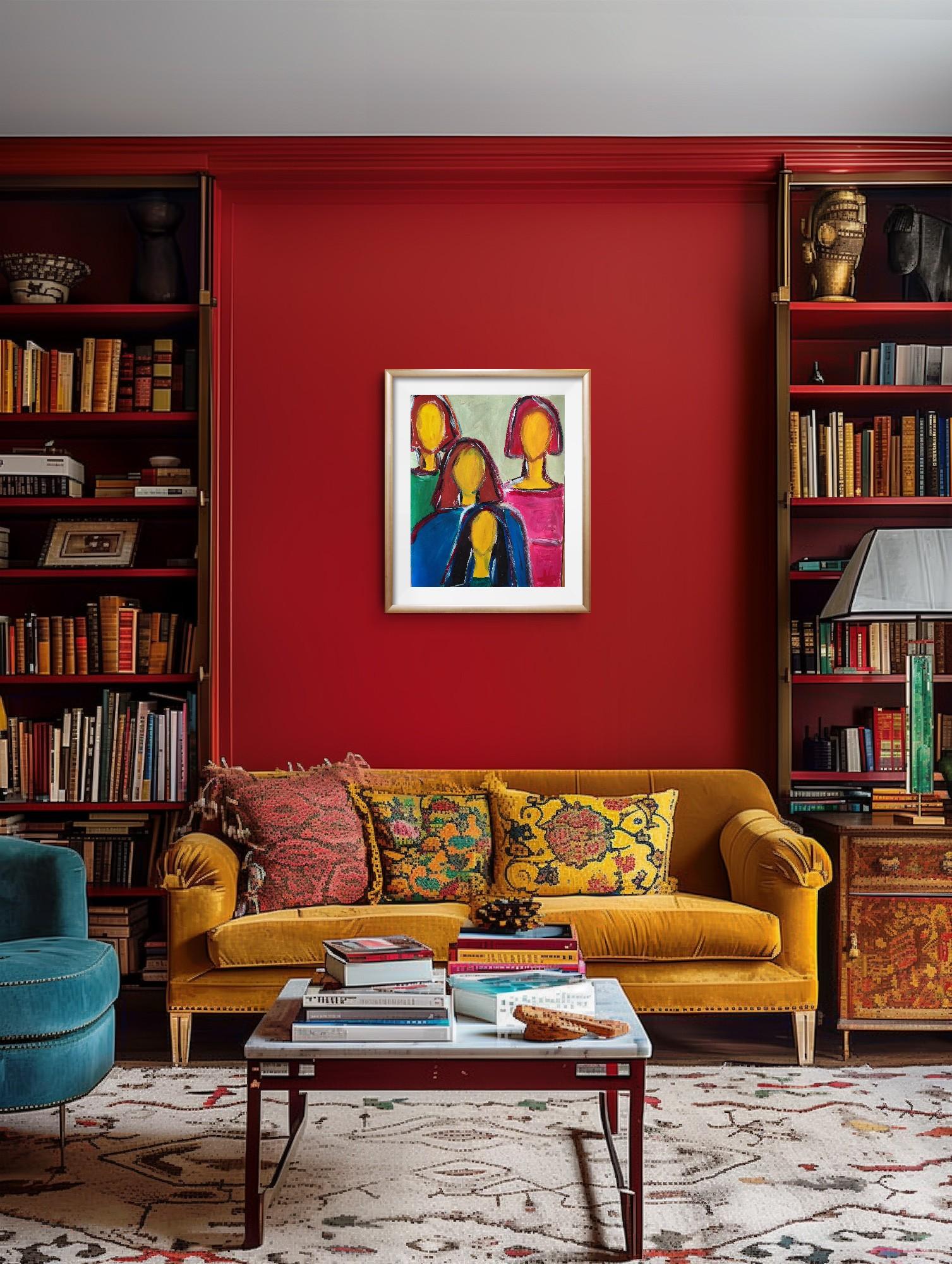 Contemporary abstract figurative portrait of four women 