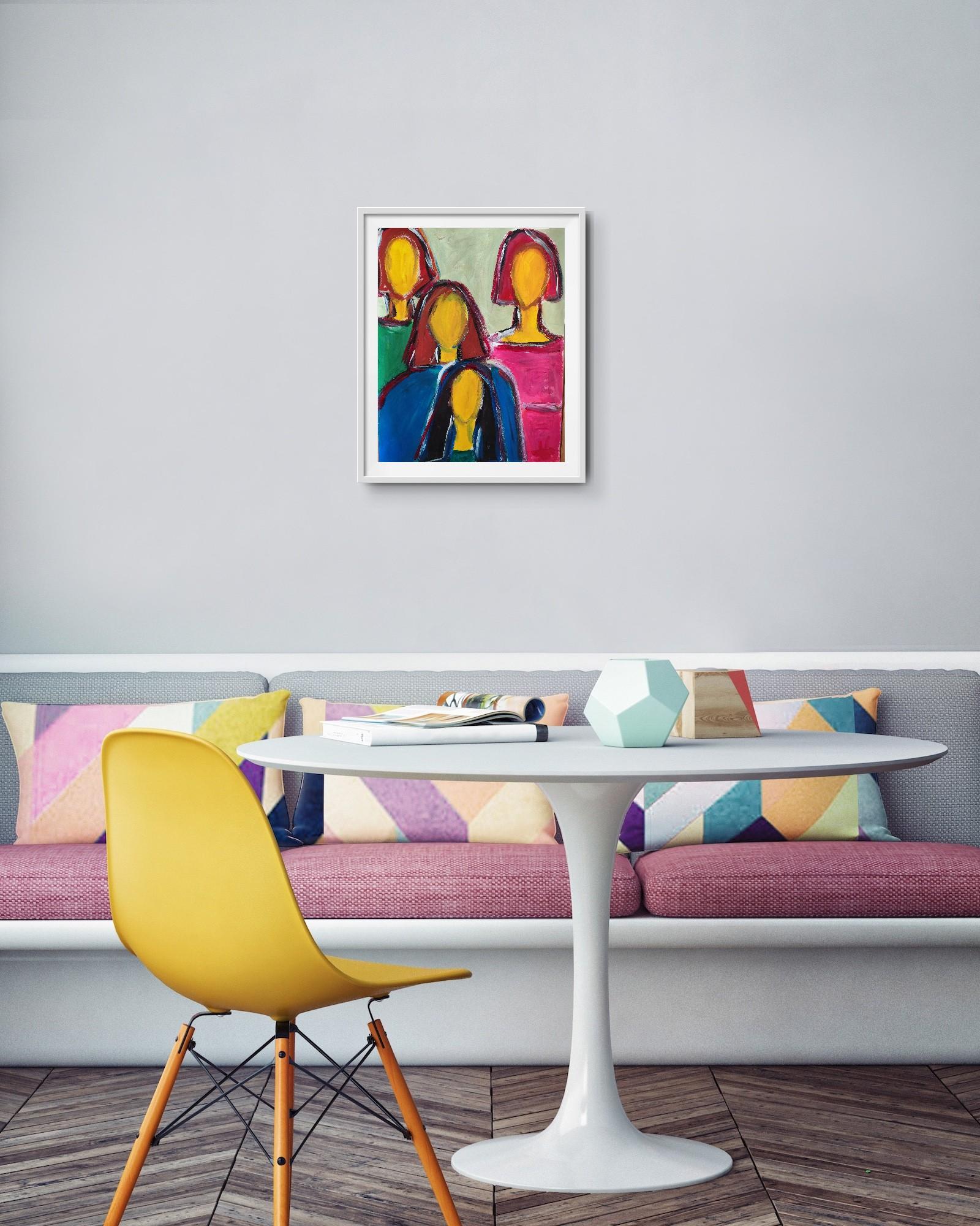 Contemporary abstract figurative portrait of four women 