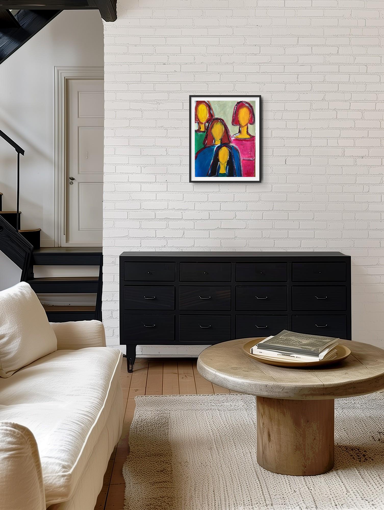 Contemporary abstract figurative portrait of four women 
