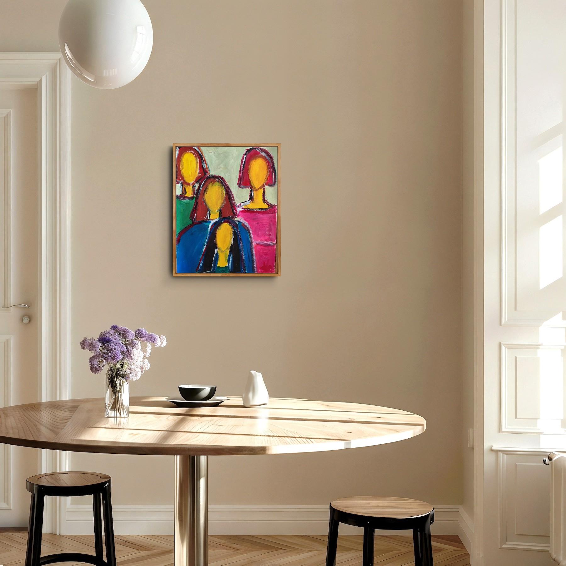 Contemporary abstract figurative portrait of four women 