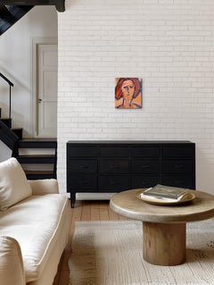 Contemporary abstract figurative woman's portrait acrylic on canvas "Soul Force"