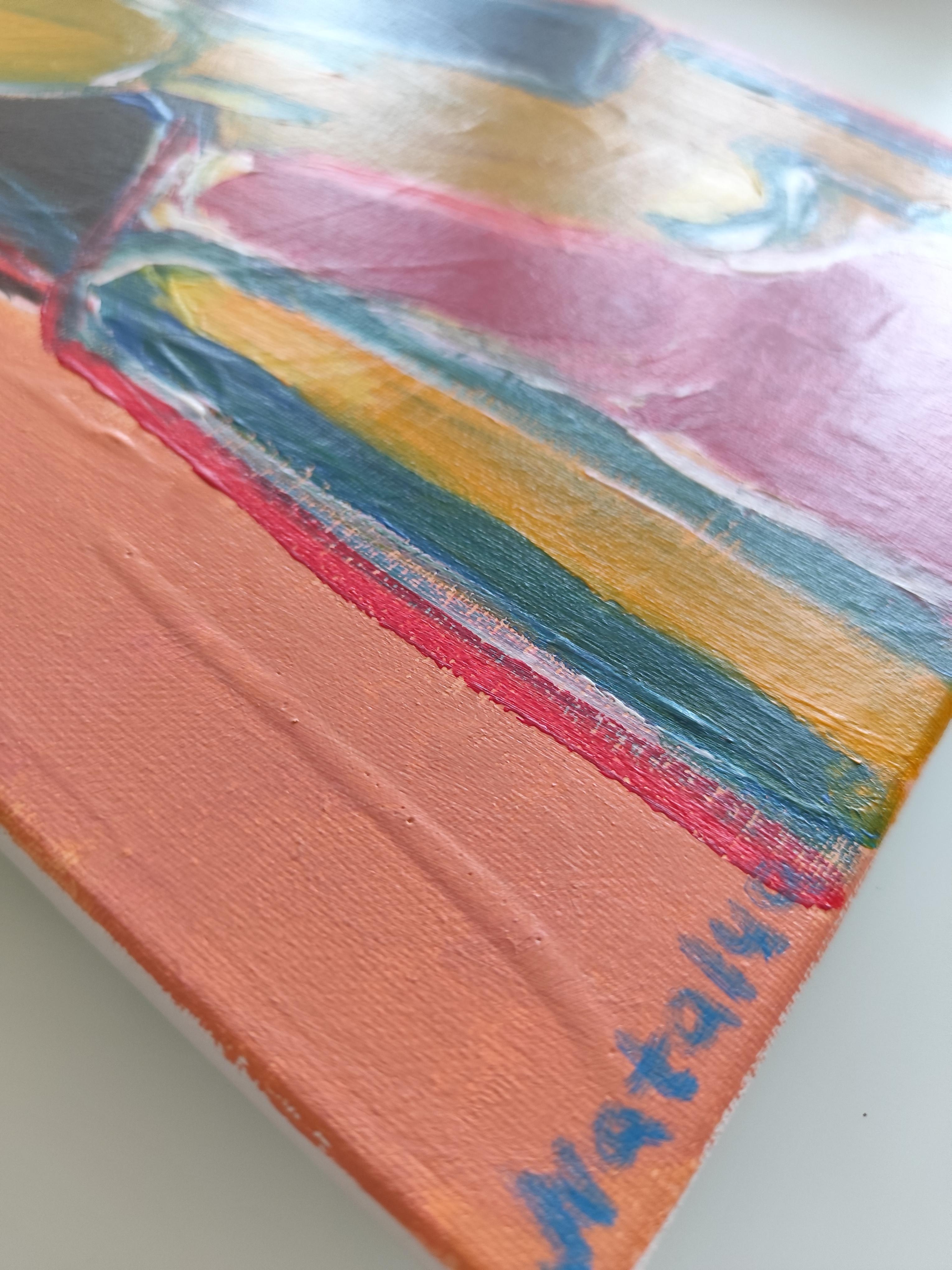 Contemporary abstract figurative woman's portrait on canvas 