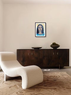 Contemporary abstract  figurative woman's portrait on paper "Emergent self"