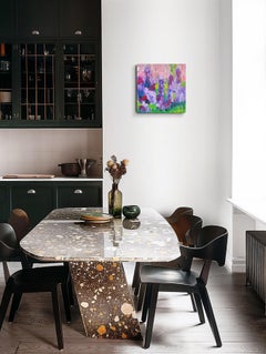 Quadro astratto contemporaneo floreale su tela "Sinfonia di iris".