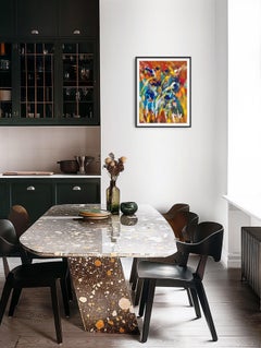 Astratto contemporaneo  pittura acrilica floreale su carta "Bellezza floreale in fiore"