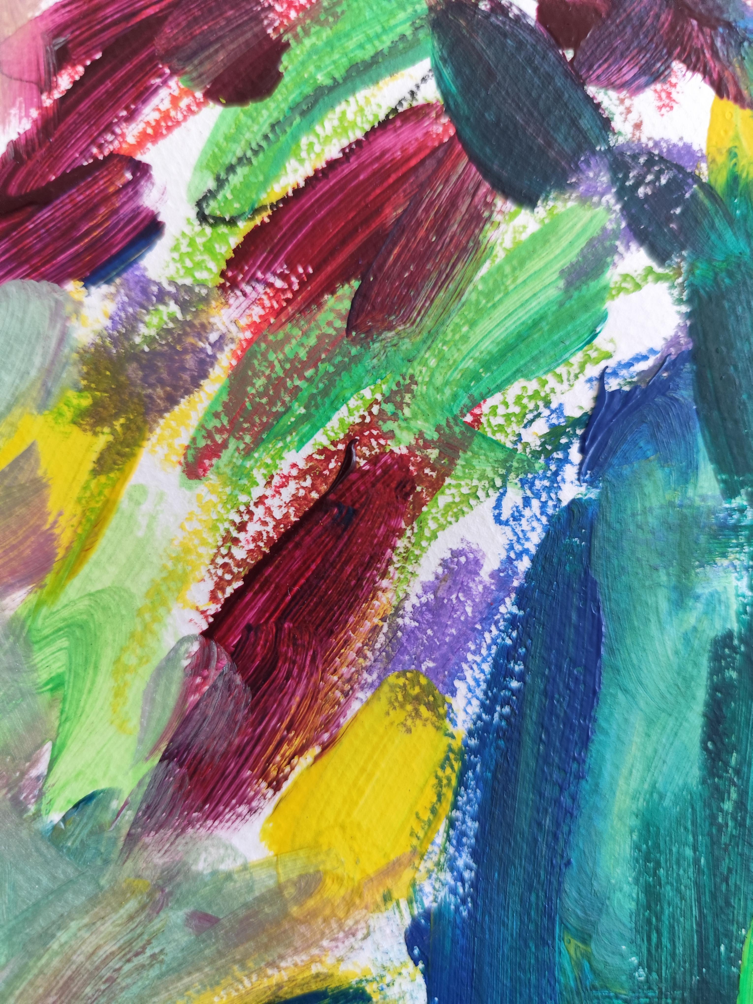 Contemporary abstract floral inspired by Van Gogh, Matisse 