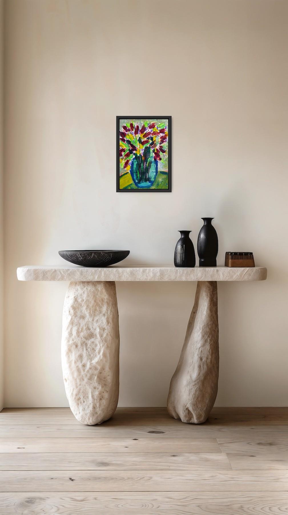 Contemporary abstract floral inspired by Van Gogh, Matisse 