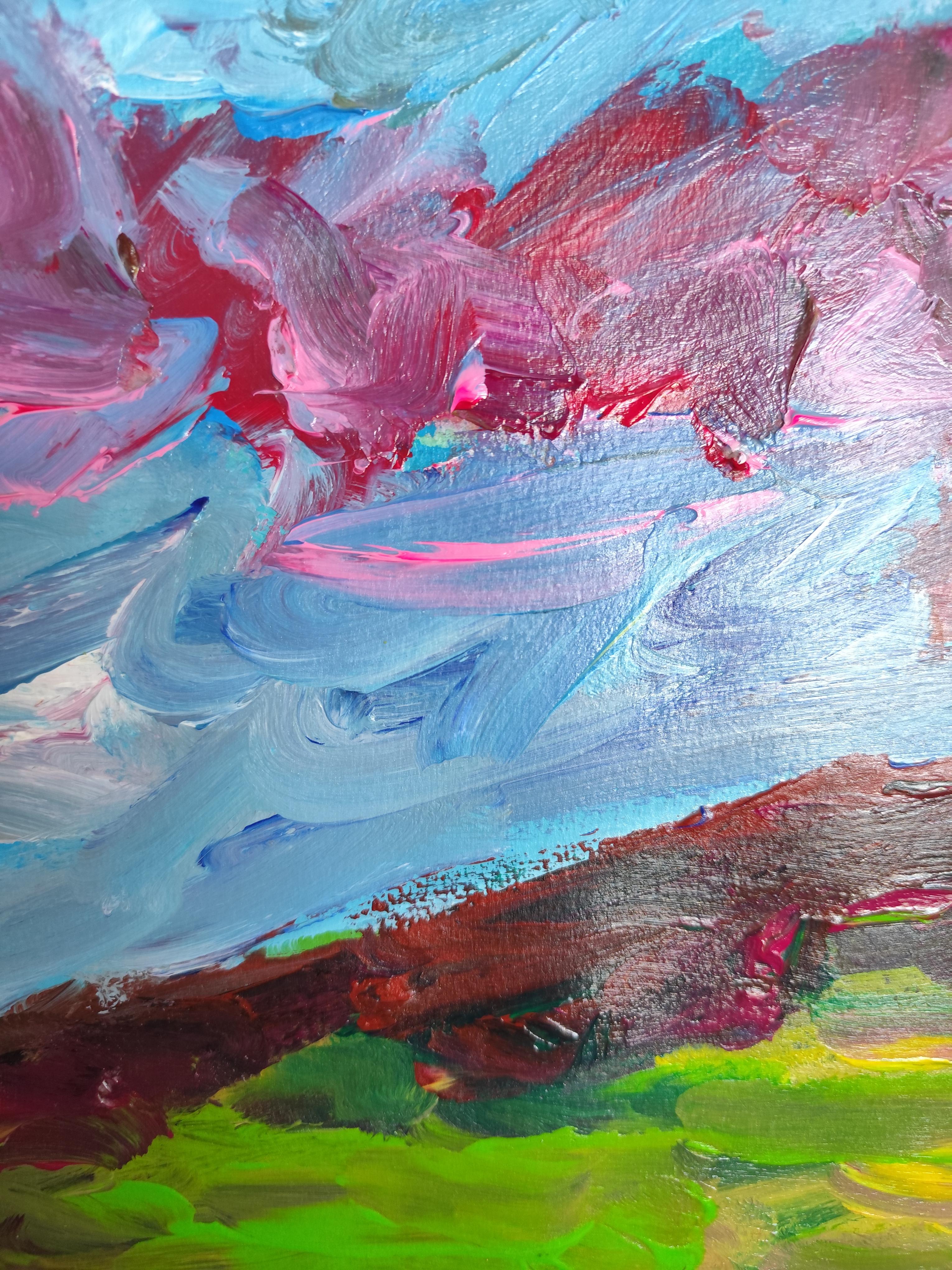 Pintura acrílica impresionista abstracta contemporánea de una mujer sobre papel en venta 5