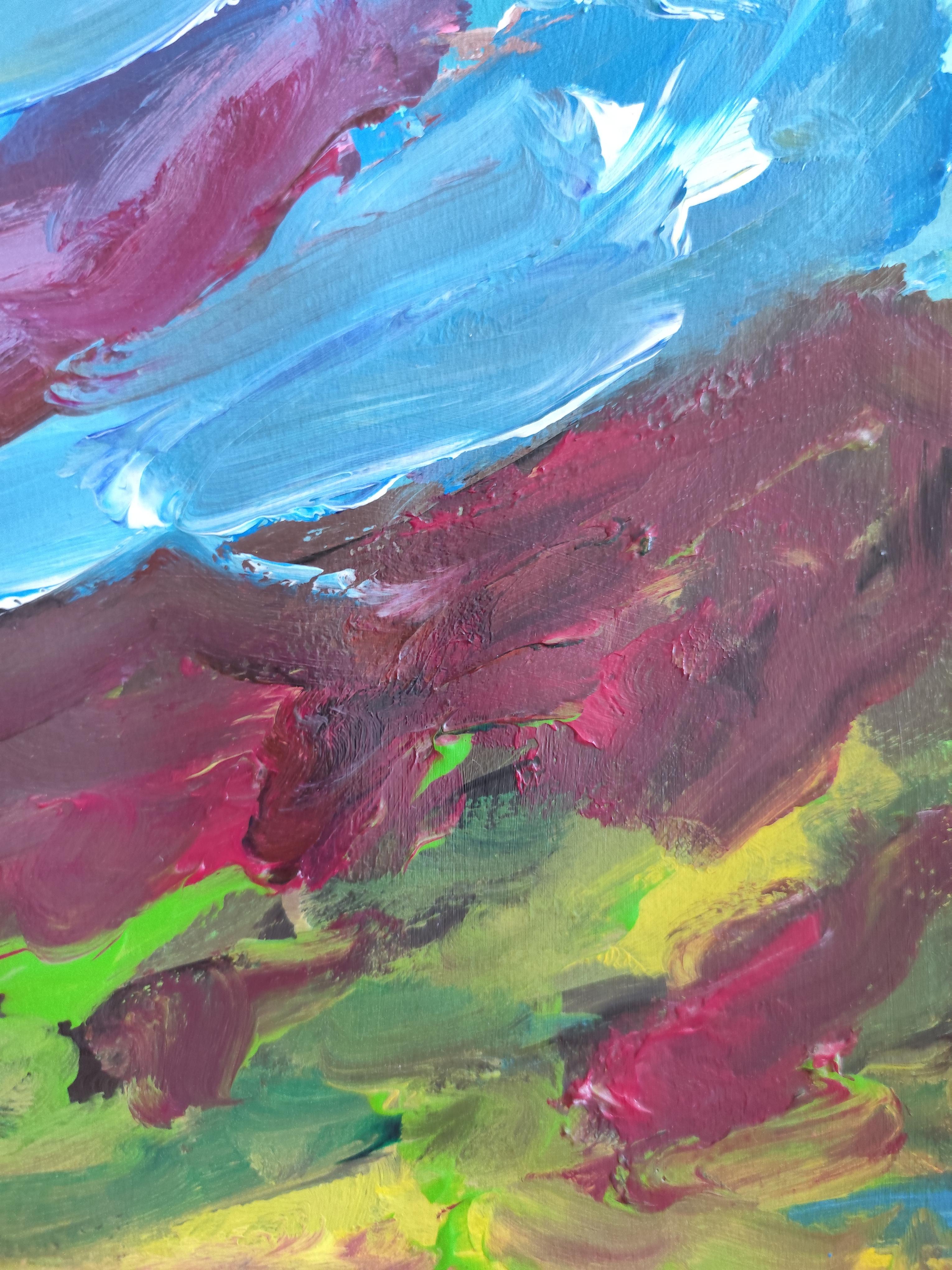 Pintura acrílica impresionista abstracta contemporánea de una mujer sobre papel en venta 9