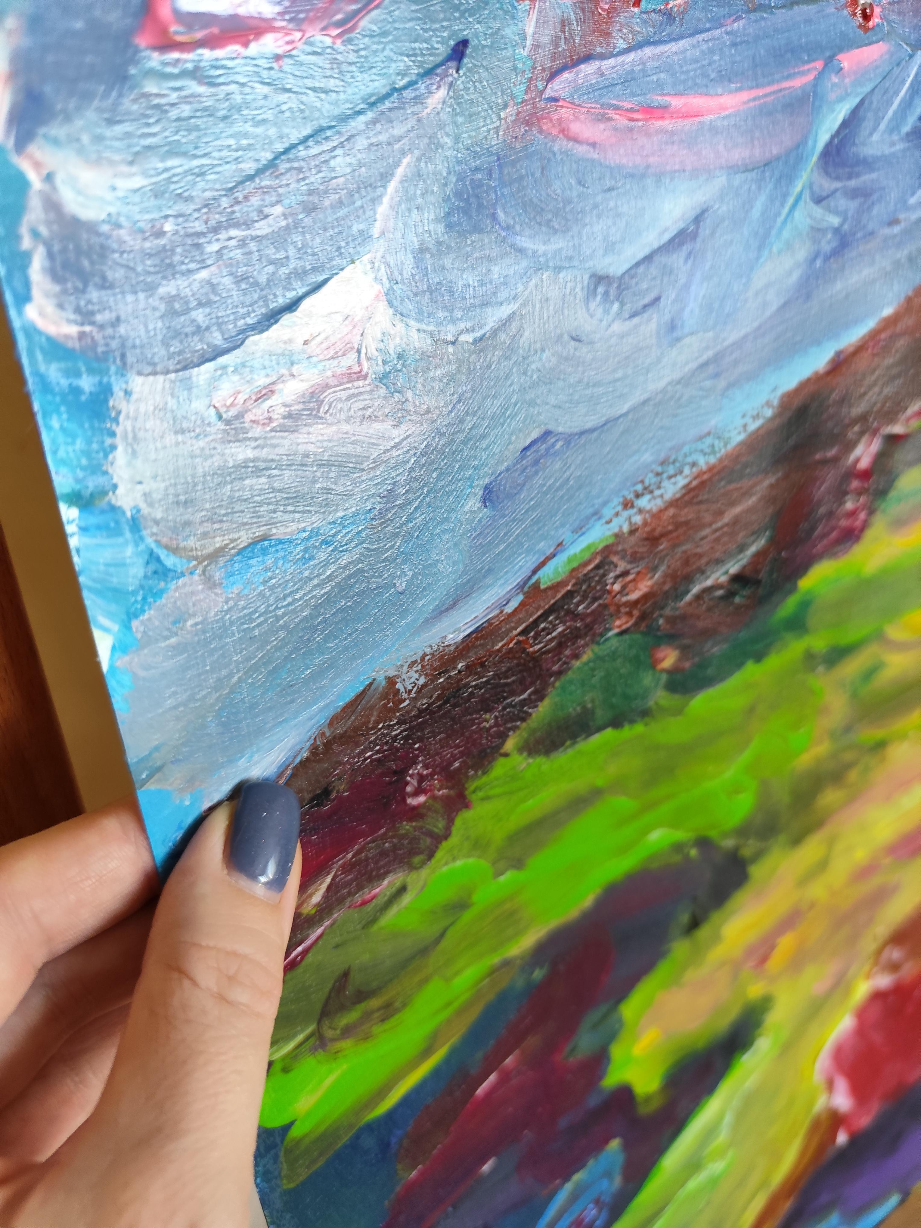 Pintura acrílica impresionista abstracta contemporánea de una mujer sobre papel en venta 3
