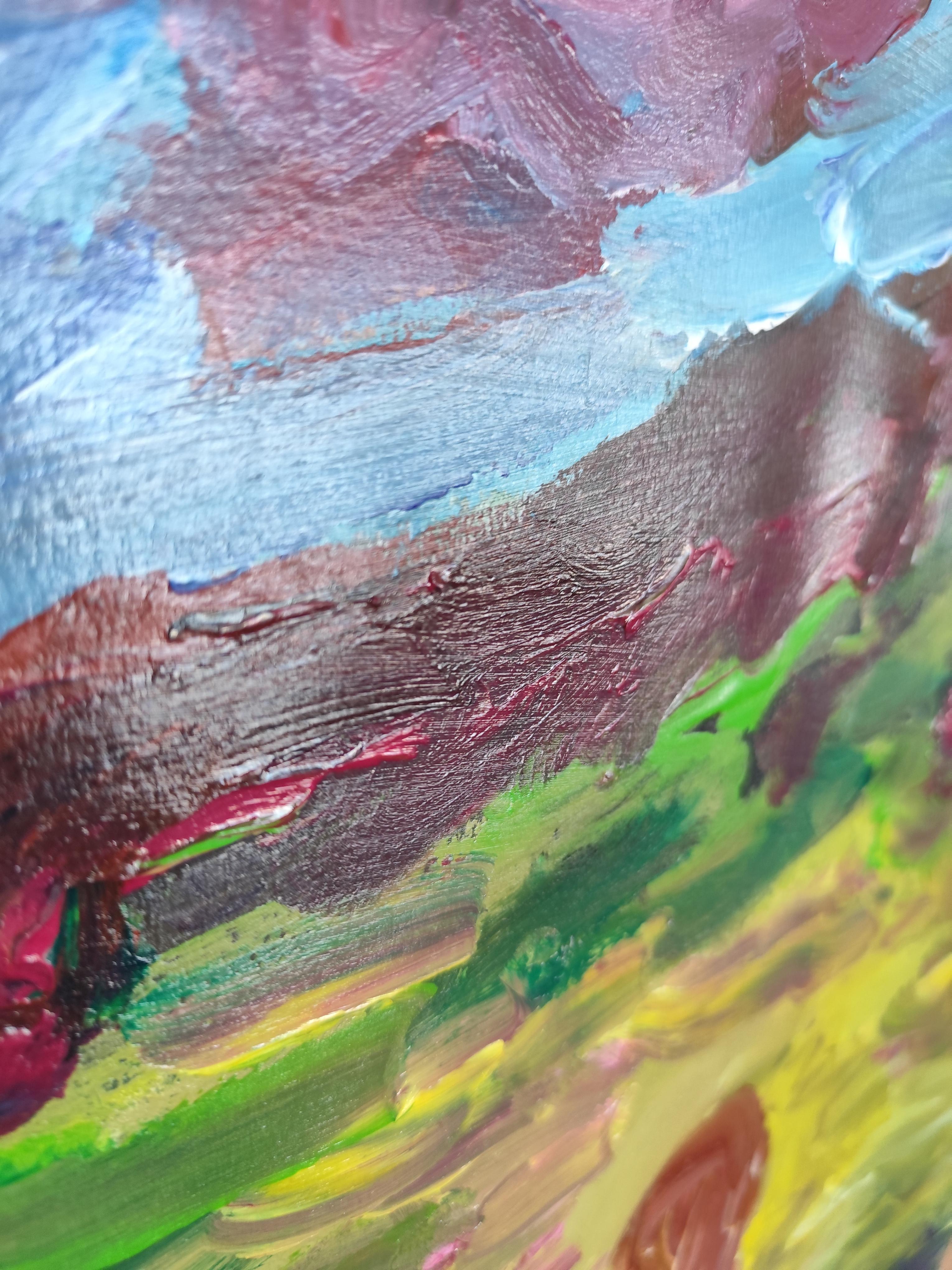 Pintura acrílica impresionista abstracta contemporánea de una mujer sobre papel en venta 4
