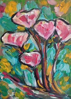 Contemporary abstract impressionist expressive floral painting "Meadow song"
