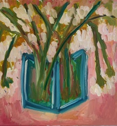 Contemporary abstract Impressionist floral oil painting canvas "Sunny Bloom"