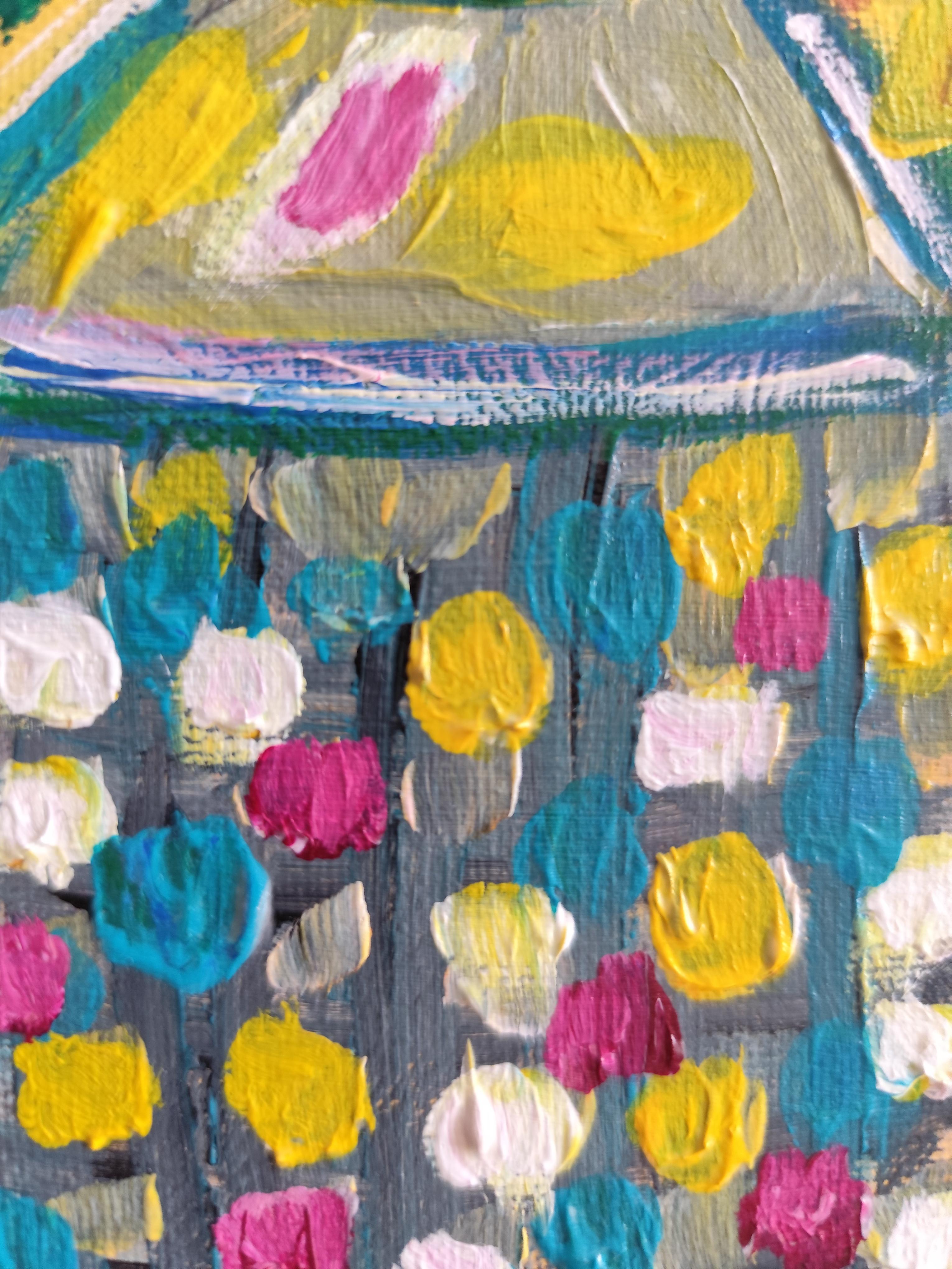 Zeitgenössische abstrakte impressionistische florale Malerei Leinwand 