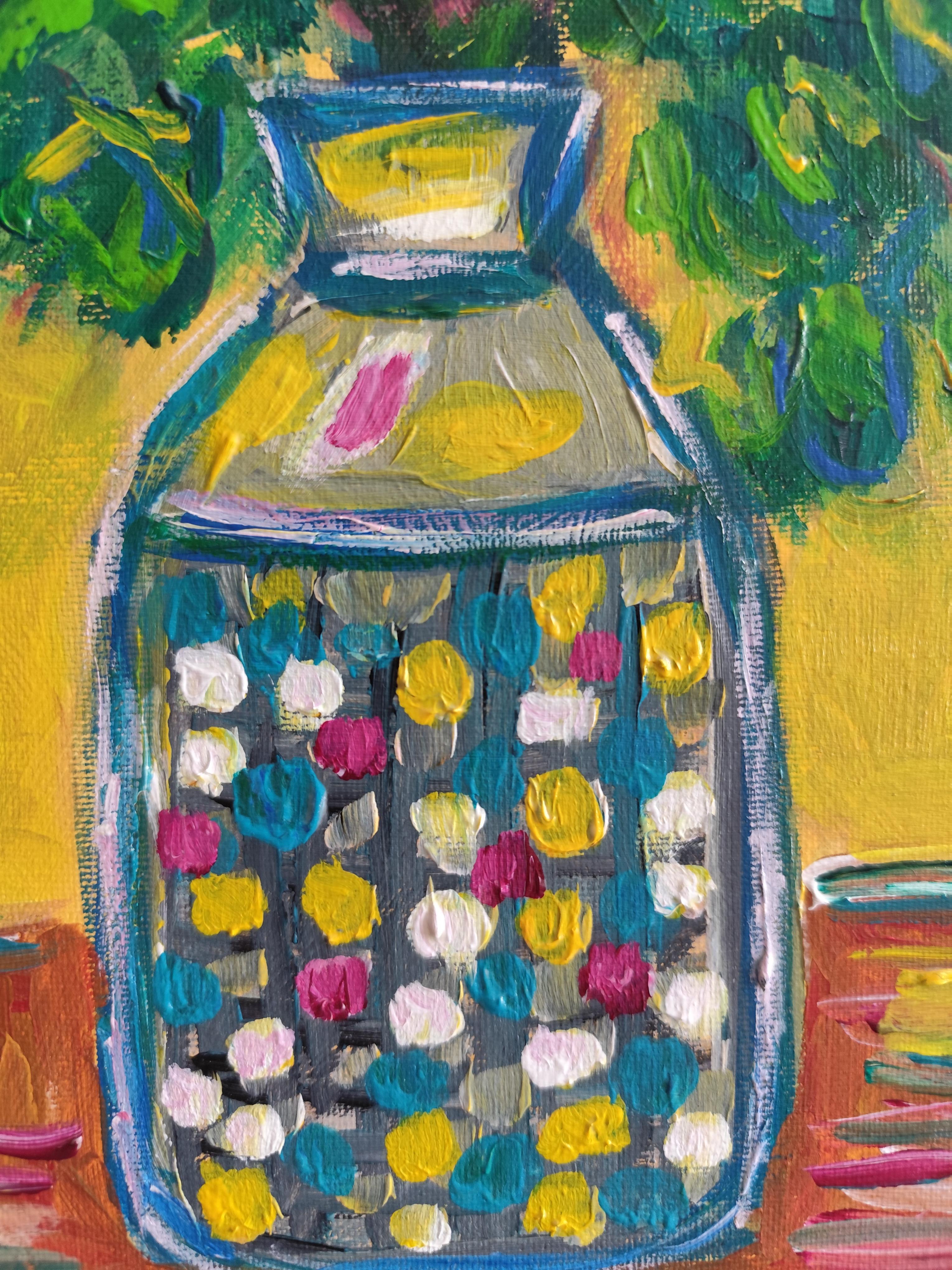 Zeitgenössische abstrakte impressionistische florale Malerei Leinwand 