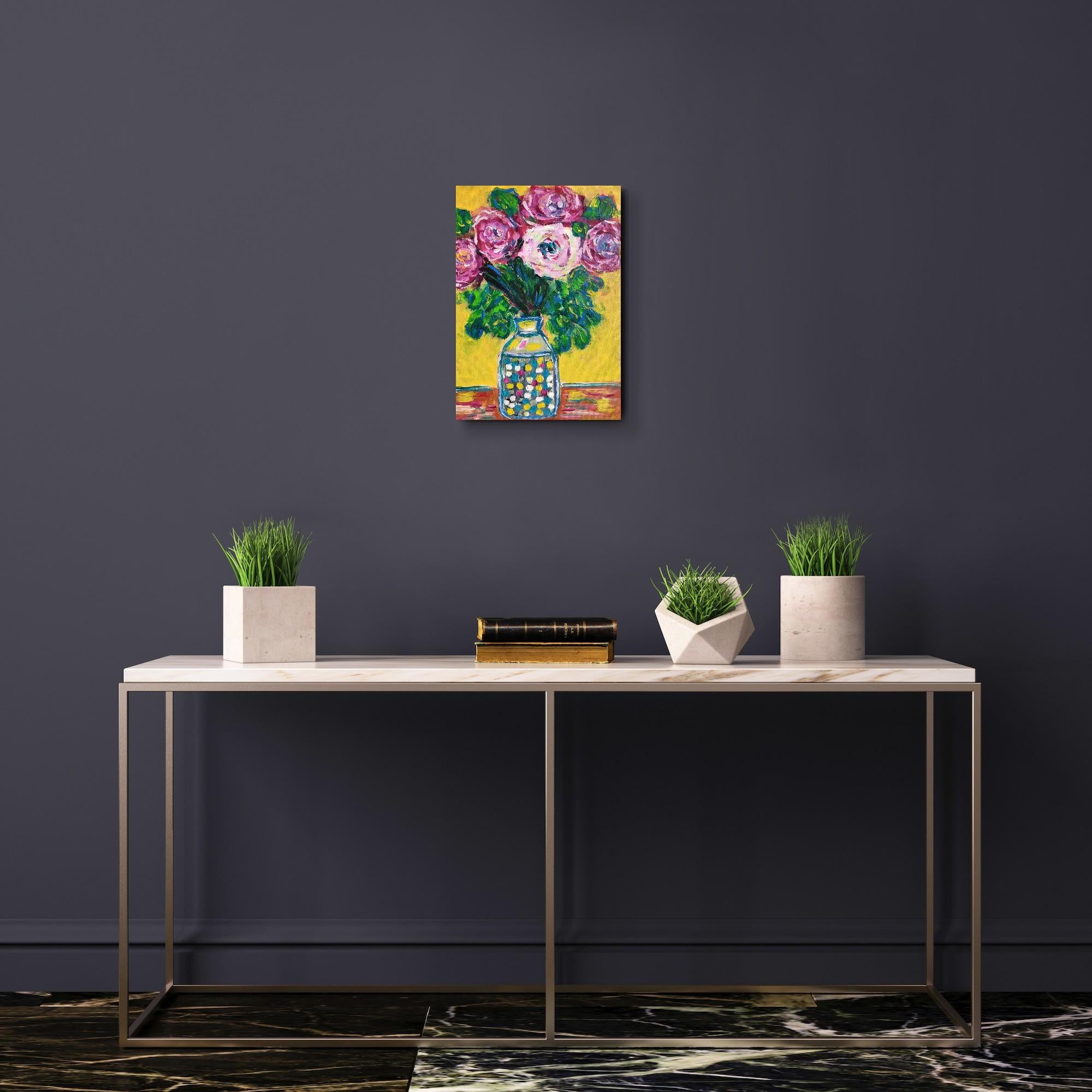 Zeitgenössische abstrakte impressionistische florale Malerei Leinwand 