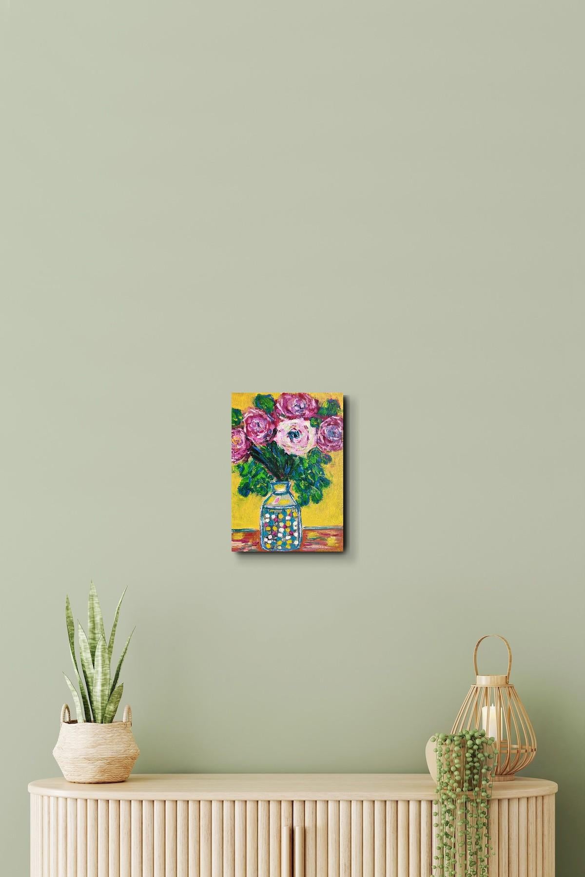 Zeitgenössische abstrakte impressionistische florale Malerei Leinwand 