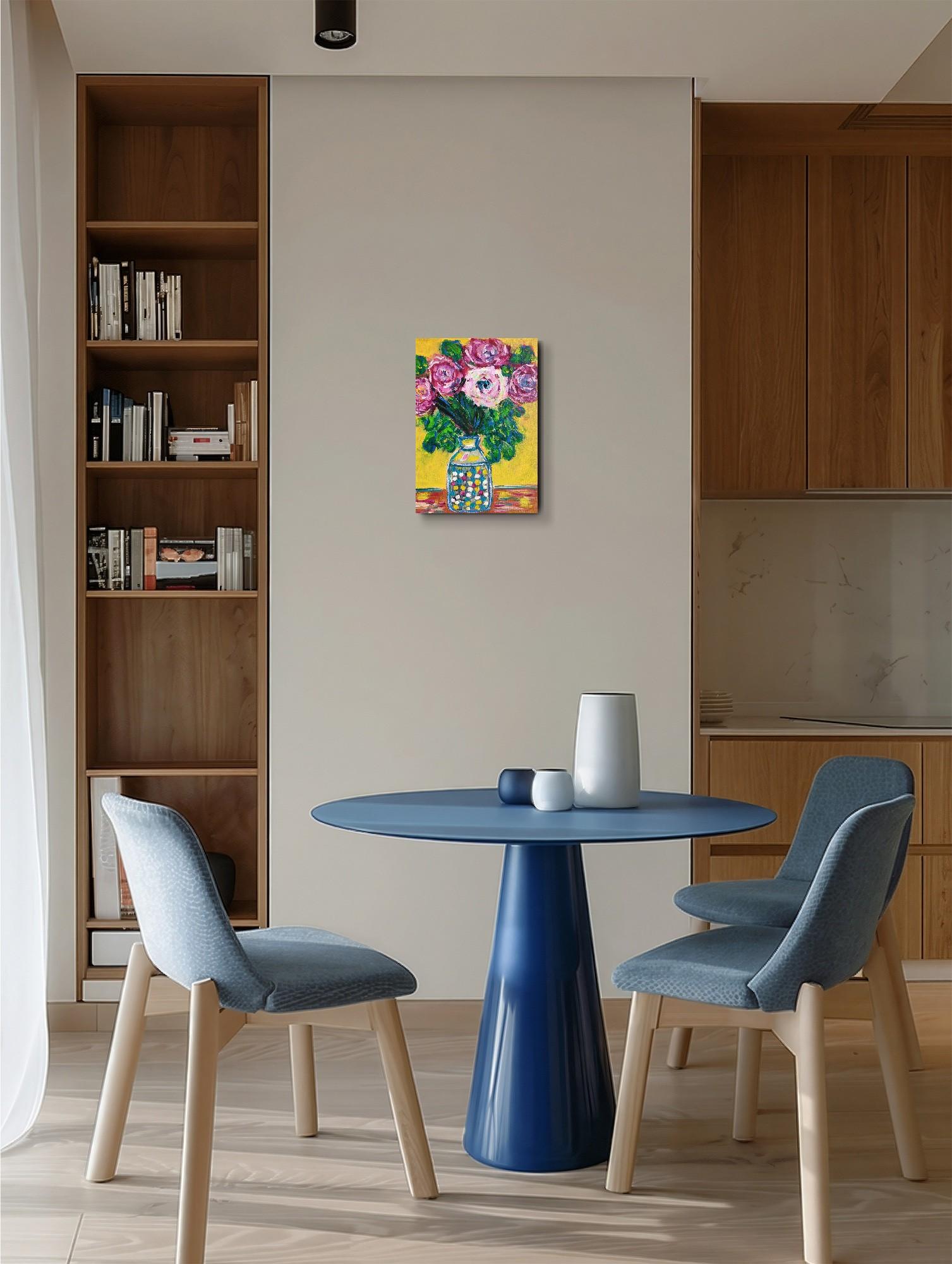 Zeitgenössische abstrakte impressionistische florale Malerei Leinwand 