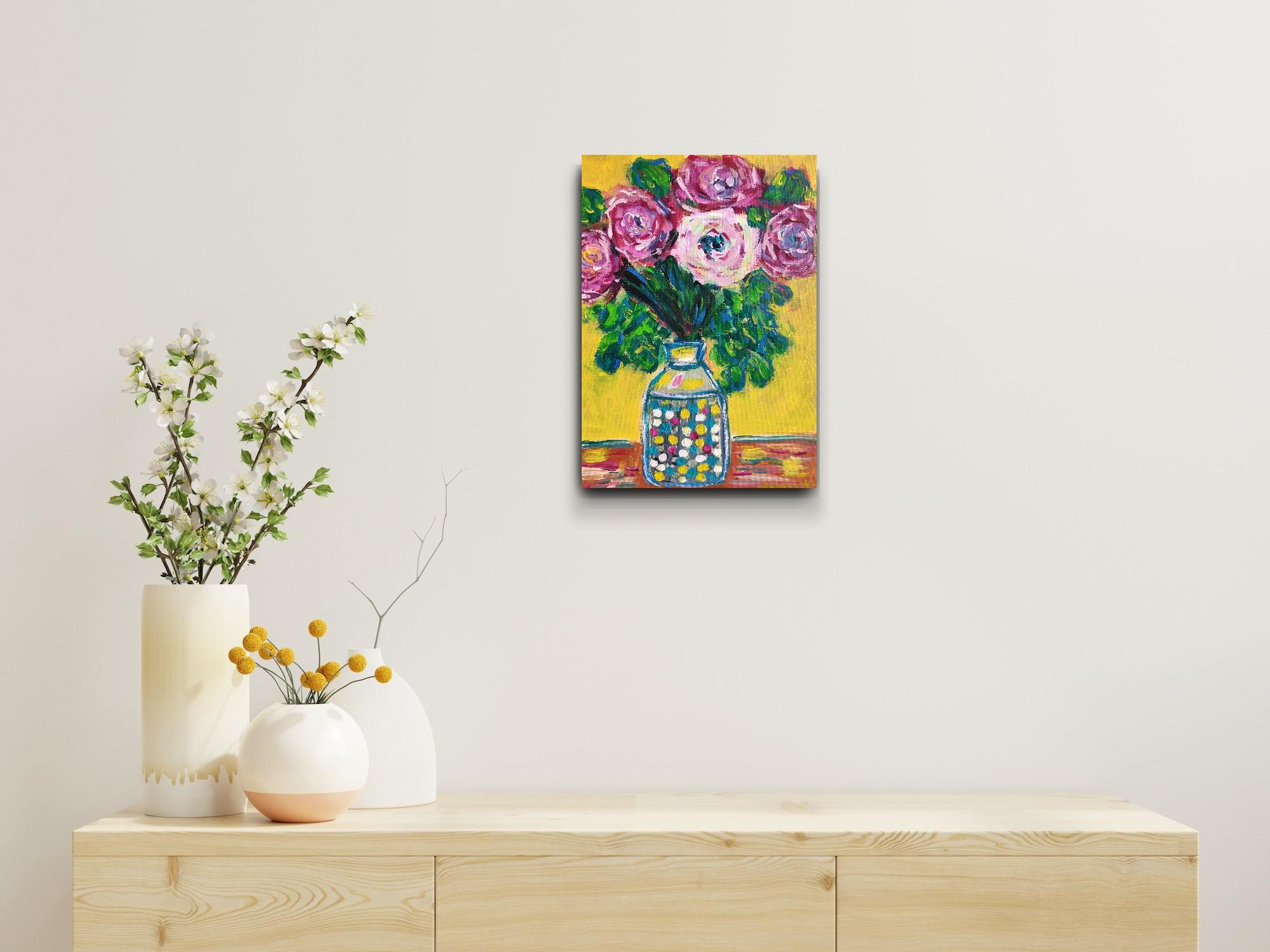 Zeitgenössische abstrakte impressionistische florale Malerei Leinwand 