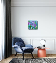 "Early Blooming Lilacs" Acrylic Painting, Contemporary Impressionist Impasto