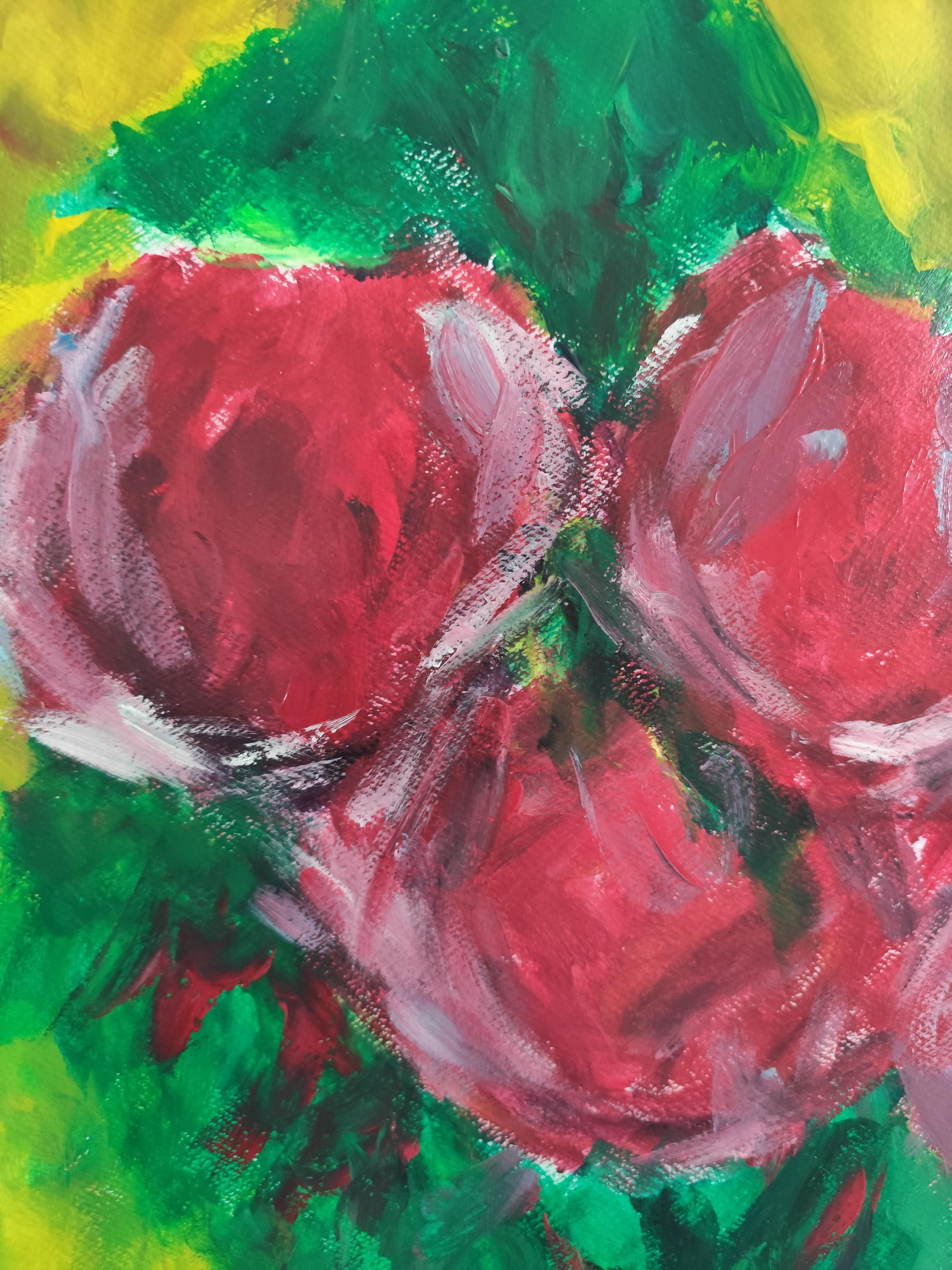 Zeitgenössische abstrakte impressionistische Blumenmalerei 