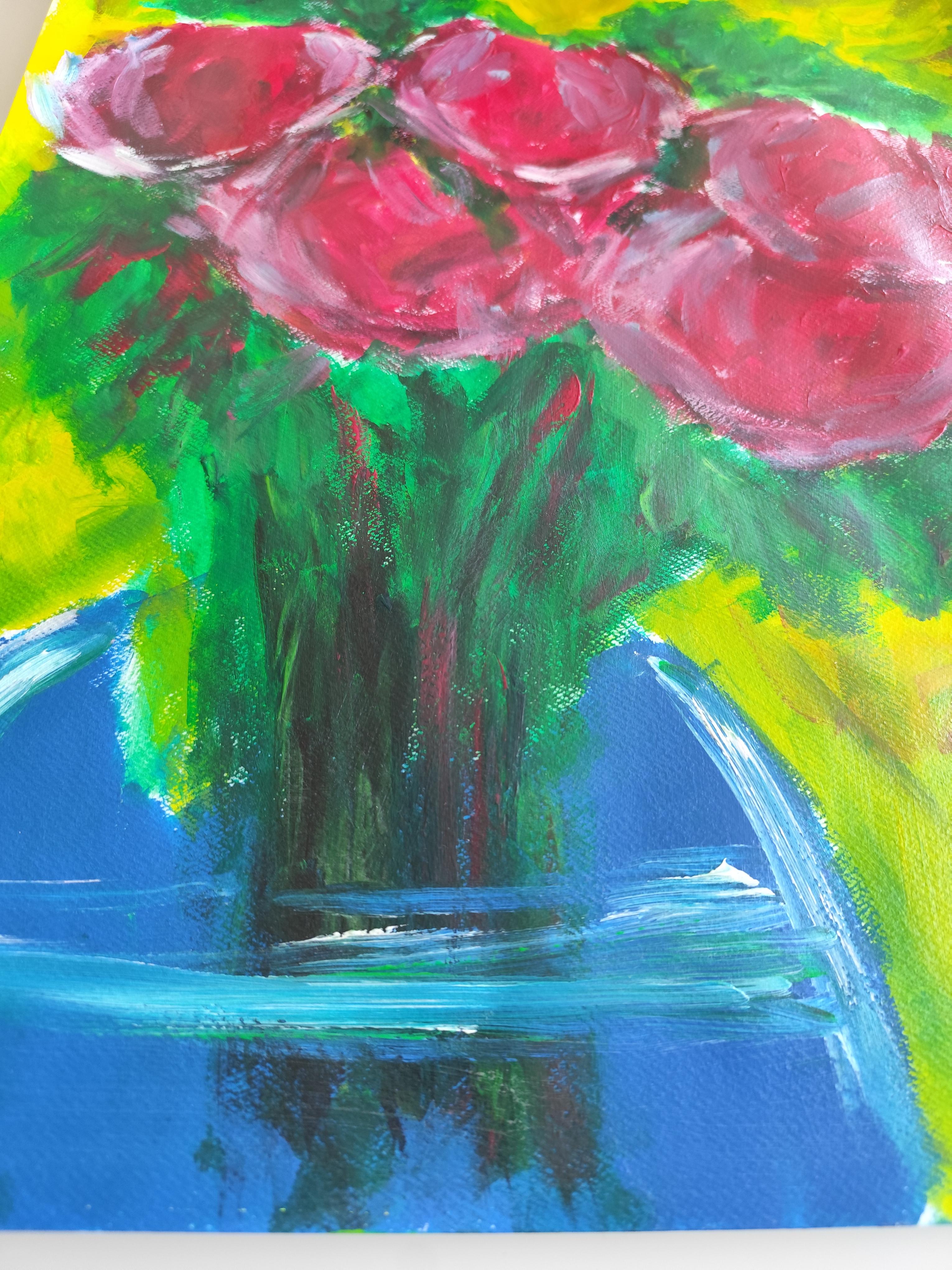 Zeitgenössische abstrakte impressionistische Blumenmalerei 