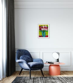 Pintura floral abstracta impresionista contemporánea "El lenguaje de las rosas"