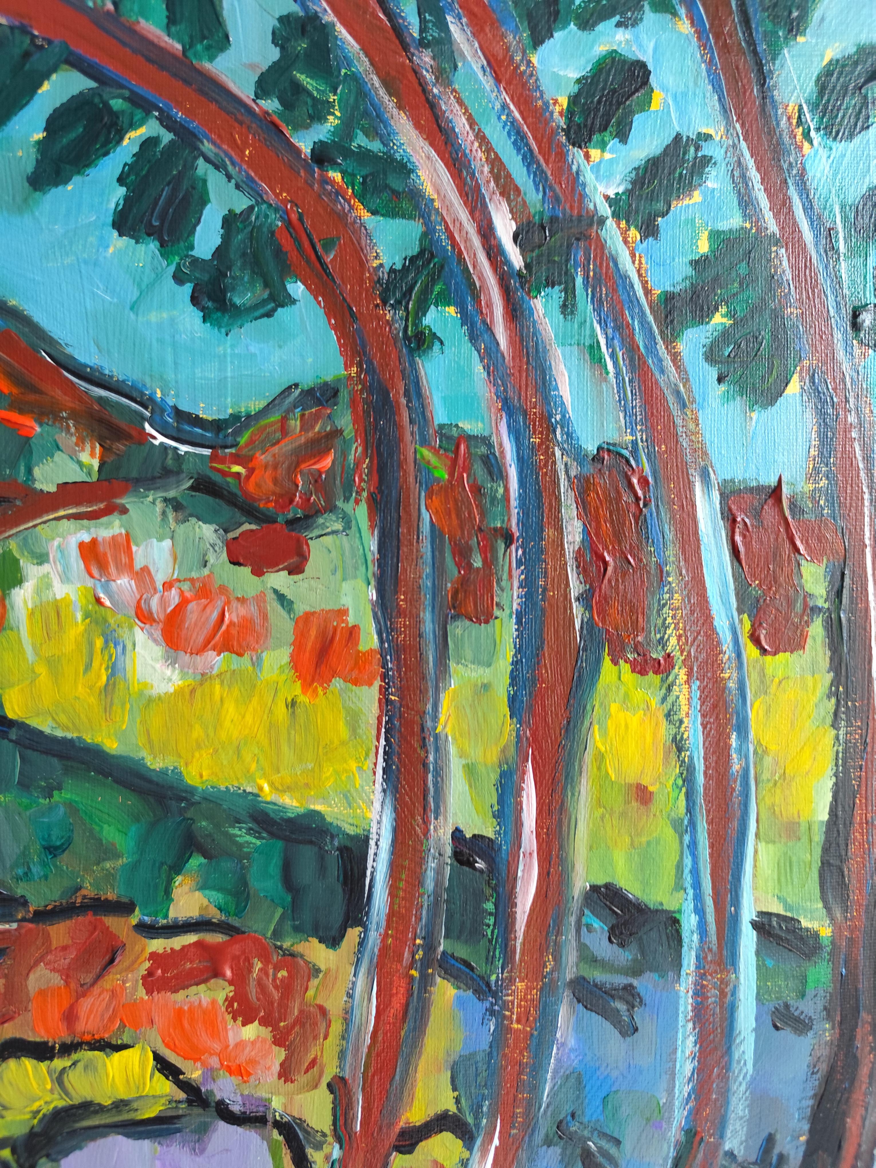 Contemporary abstract Impressionist landscape on canvas 