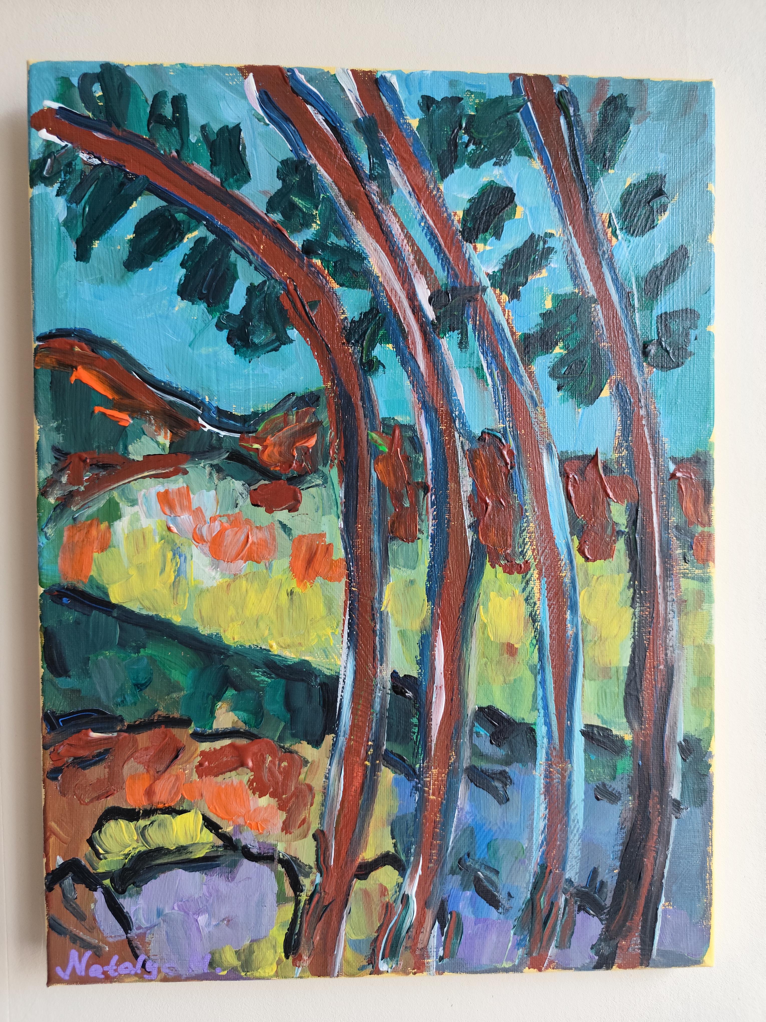 Contemporary abstract Impressionist landscape on canvas 