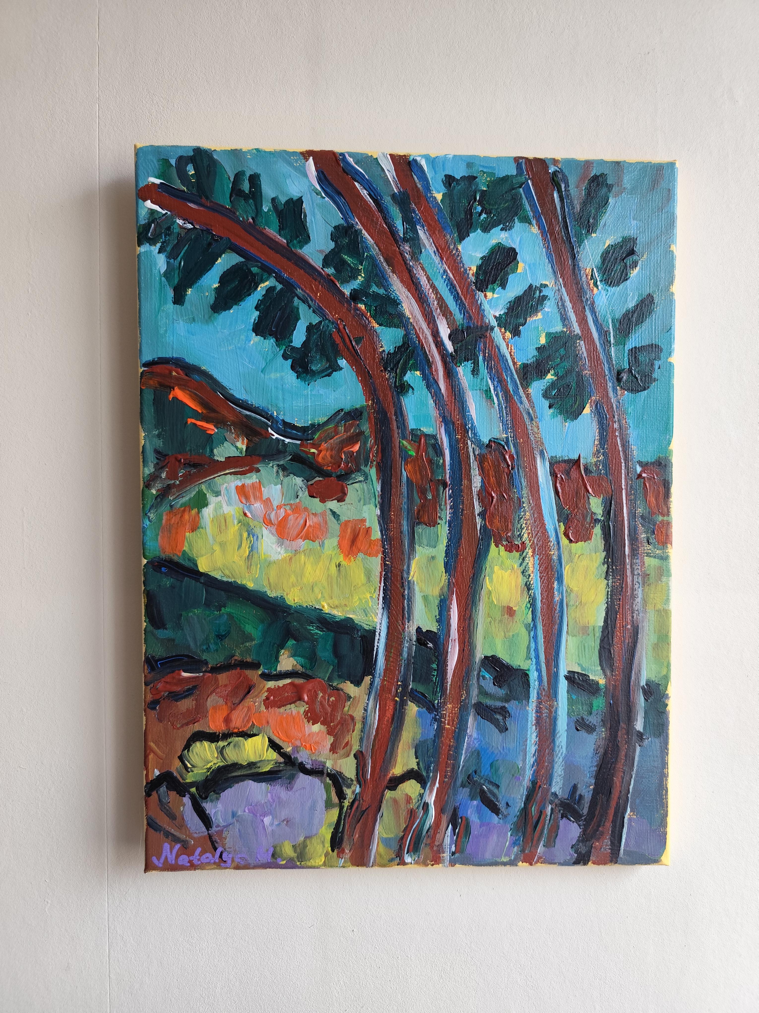 Contemporary abstract Impressionist landscape on canvas 