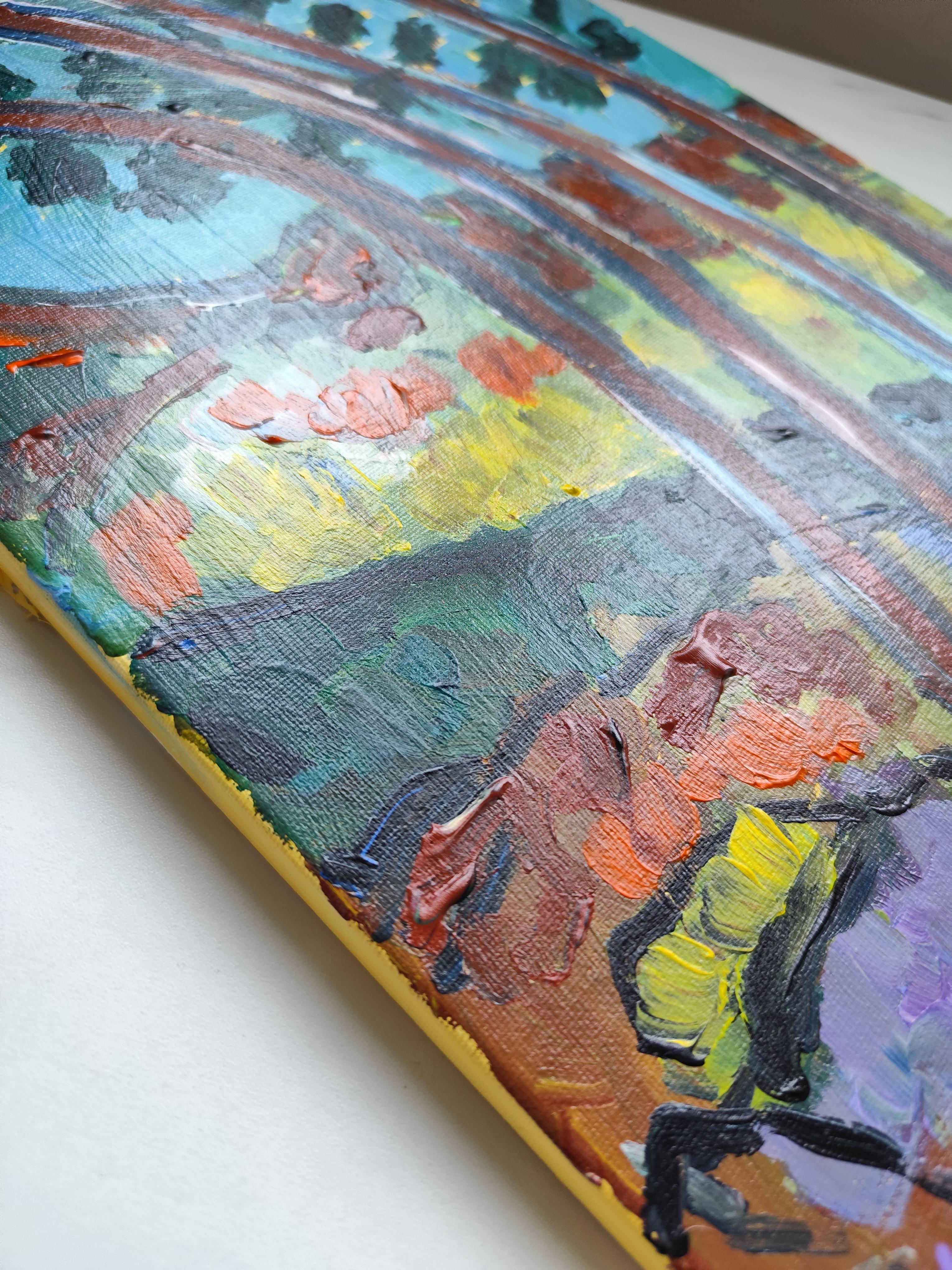 Contemporary abstract Impressionist landscape on canvas 