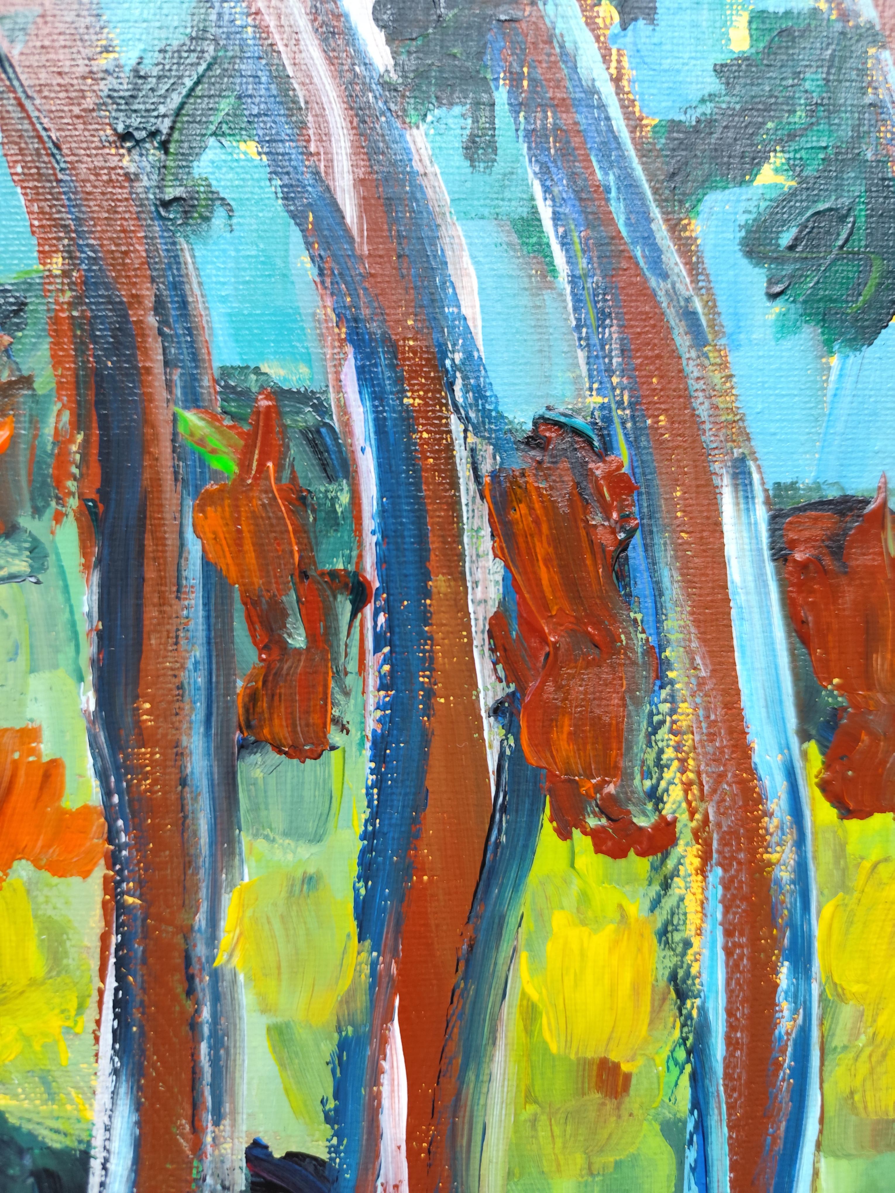 Contemporary abstract Impressionist landscape on canvas 