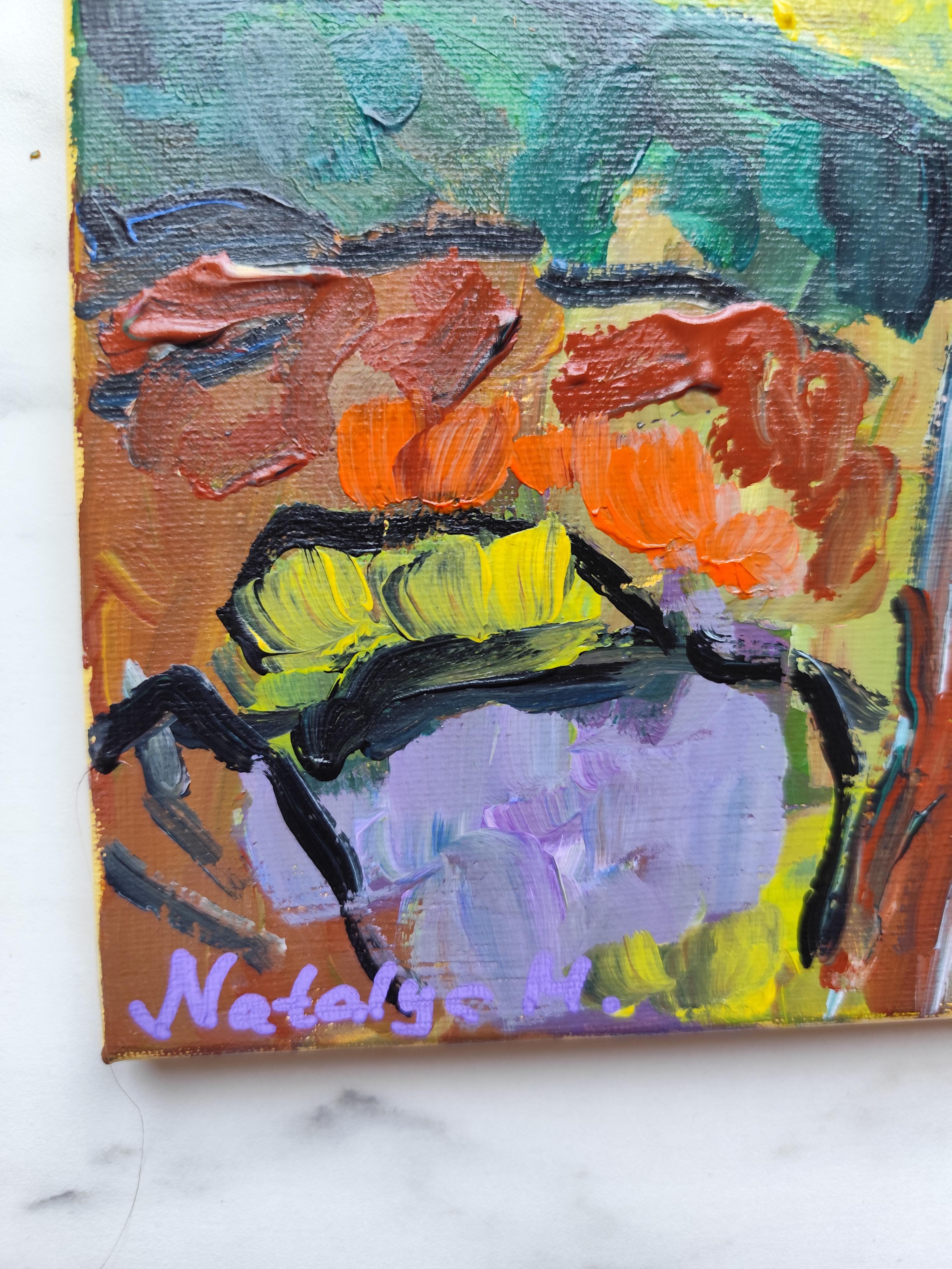 Contemporary abstract Impressionist landscape on canvas 