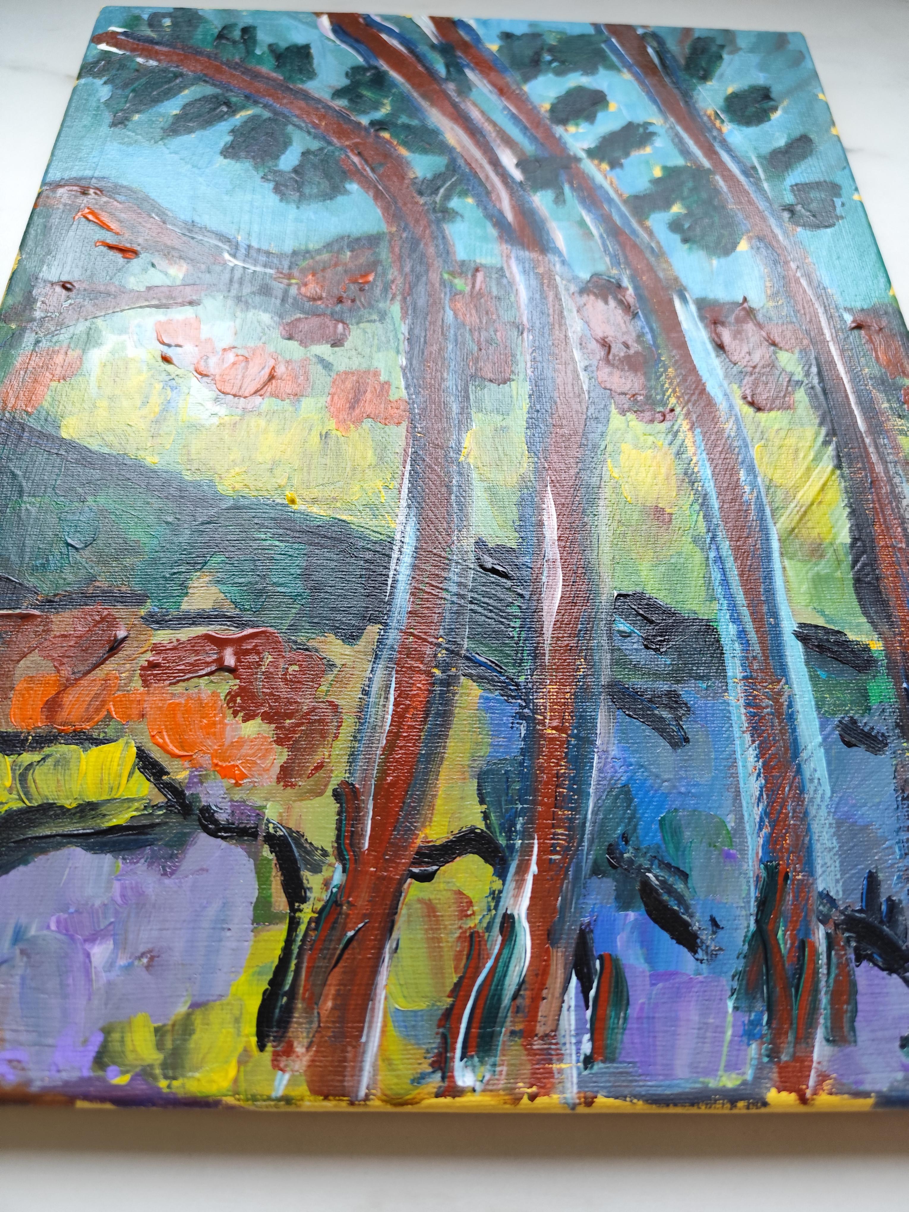 Contemporary abstract Impressionist landscape on canvas 