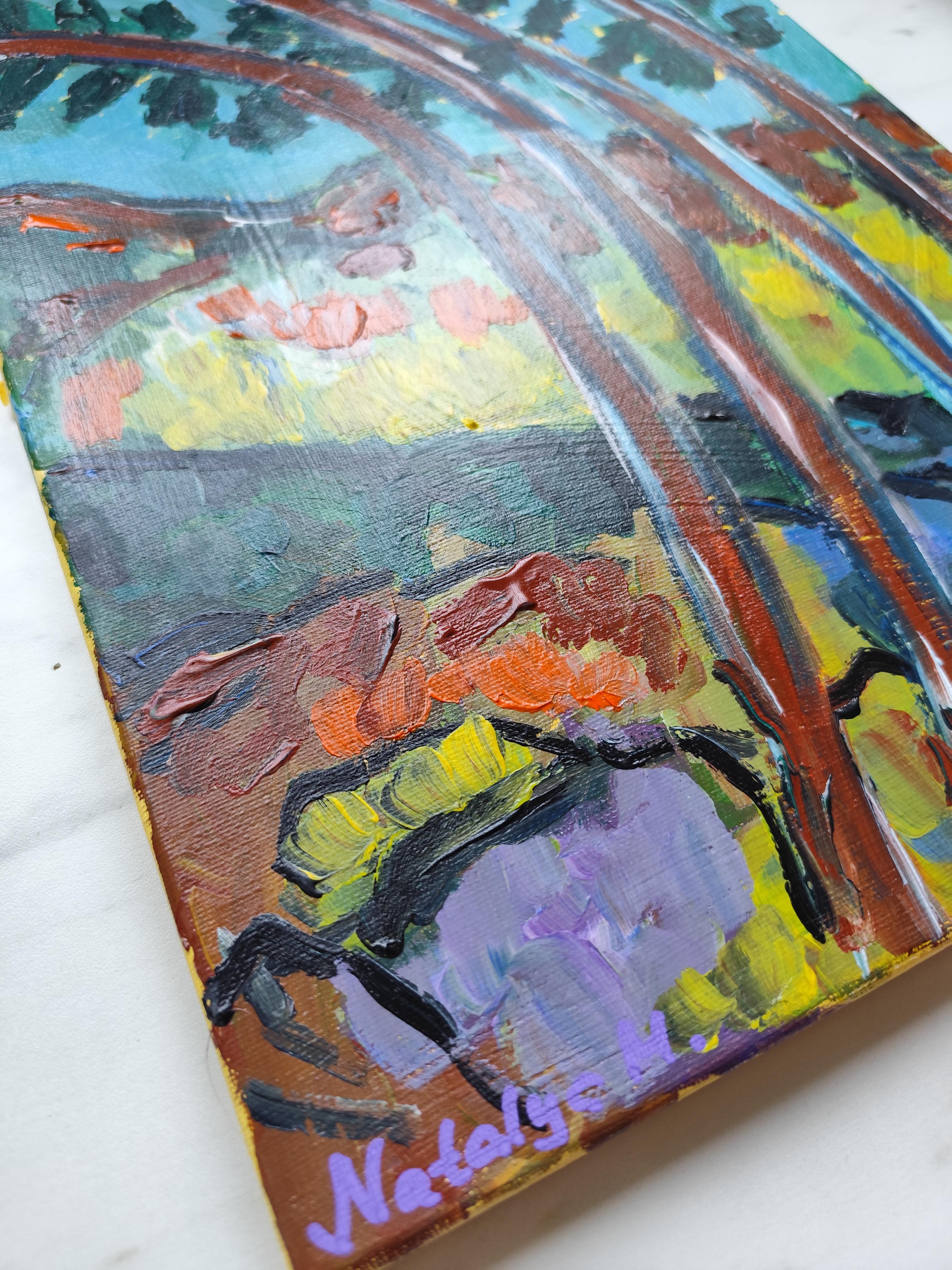 Contemporary abstract Impressionist landscape on canvas 