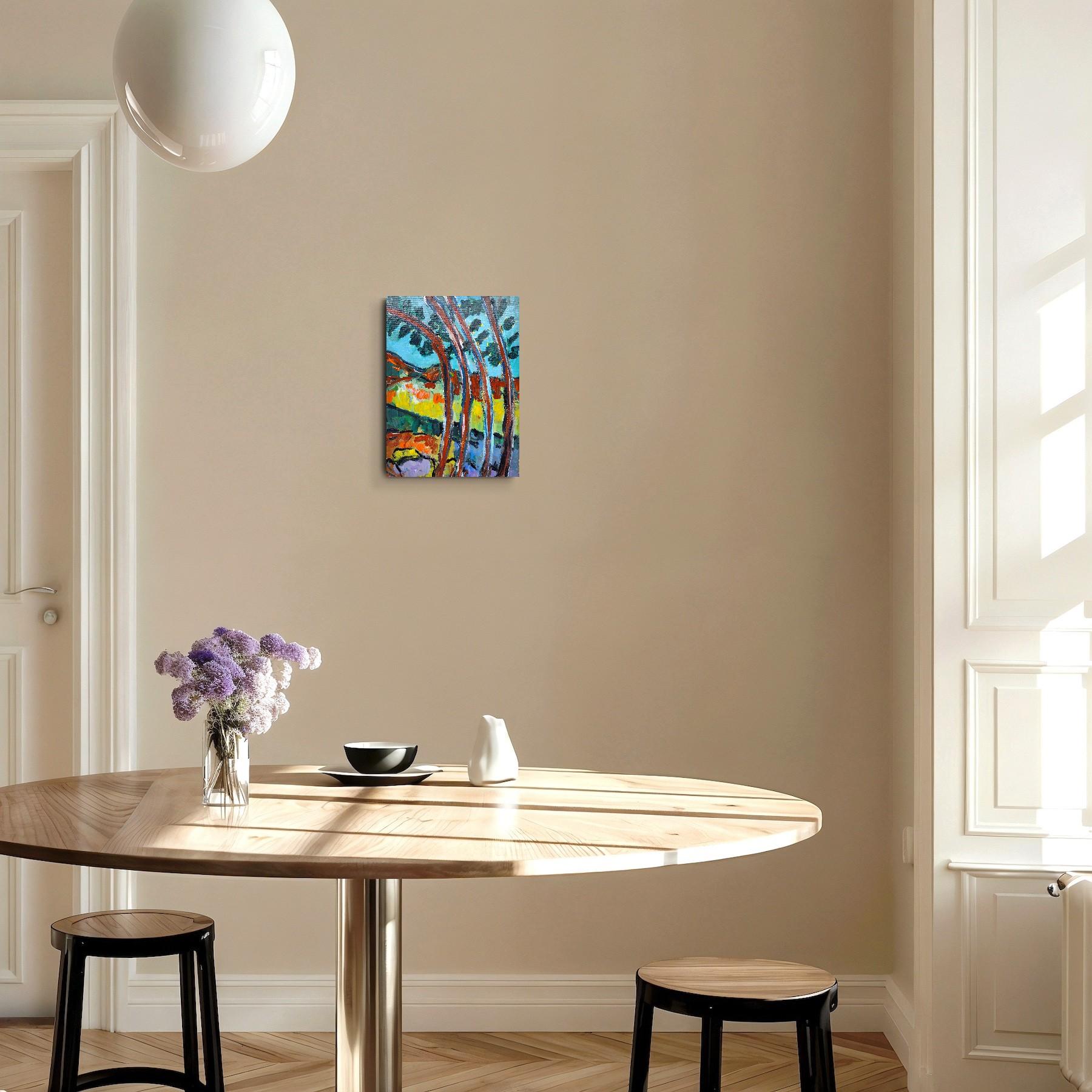 Contemporary abstract Impressionist landscape on canvas 