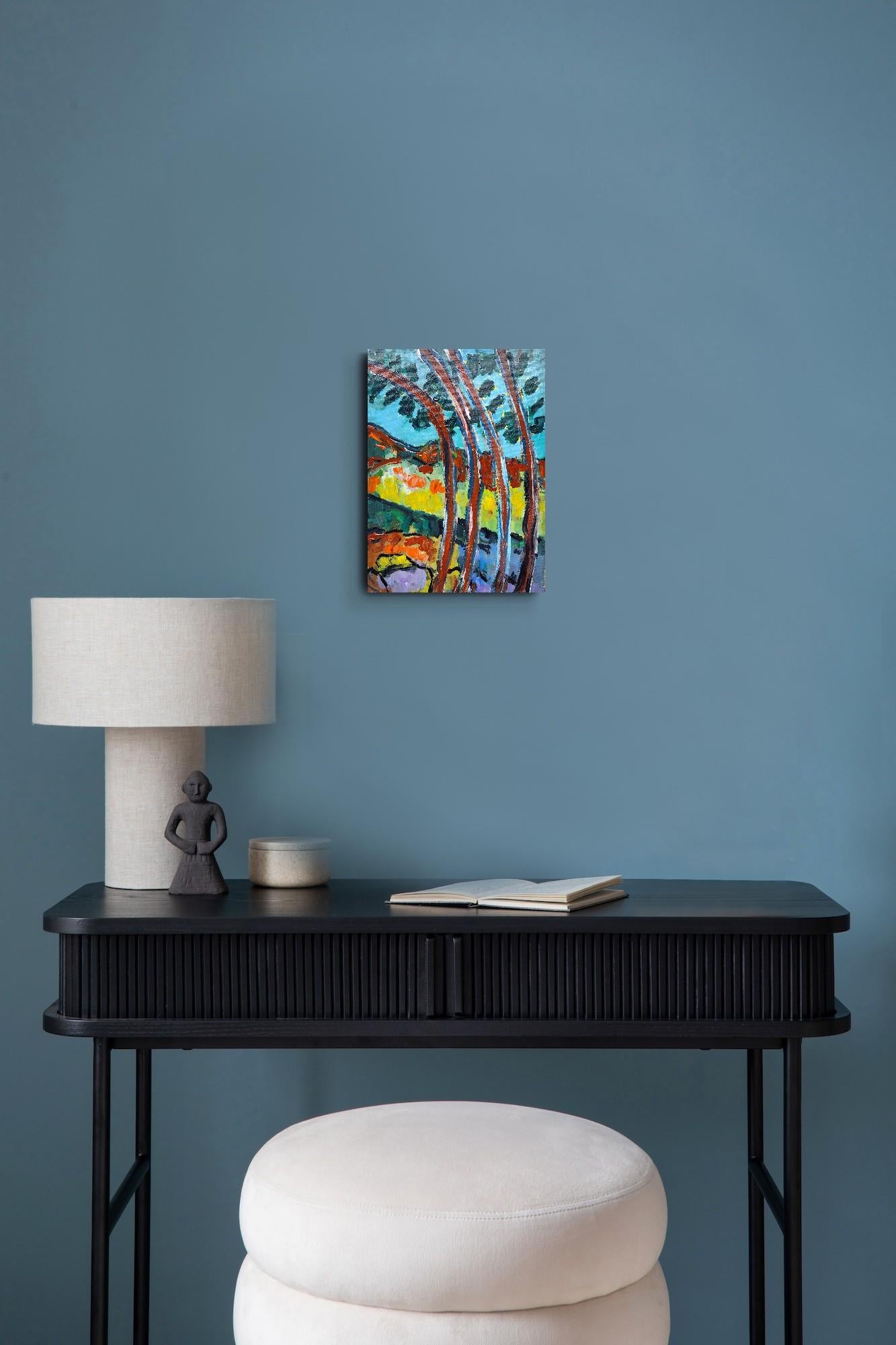 Contemporary abstract Impressionist landscape on canvas 