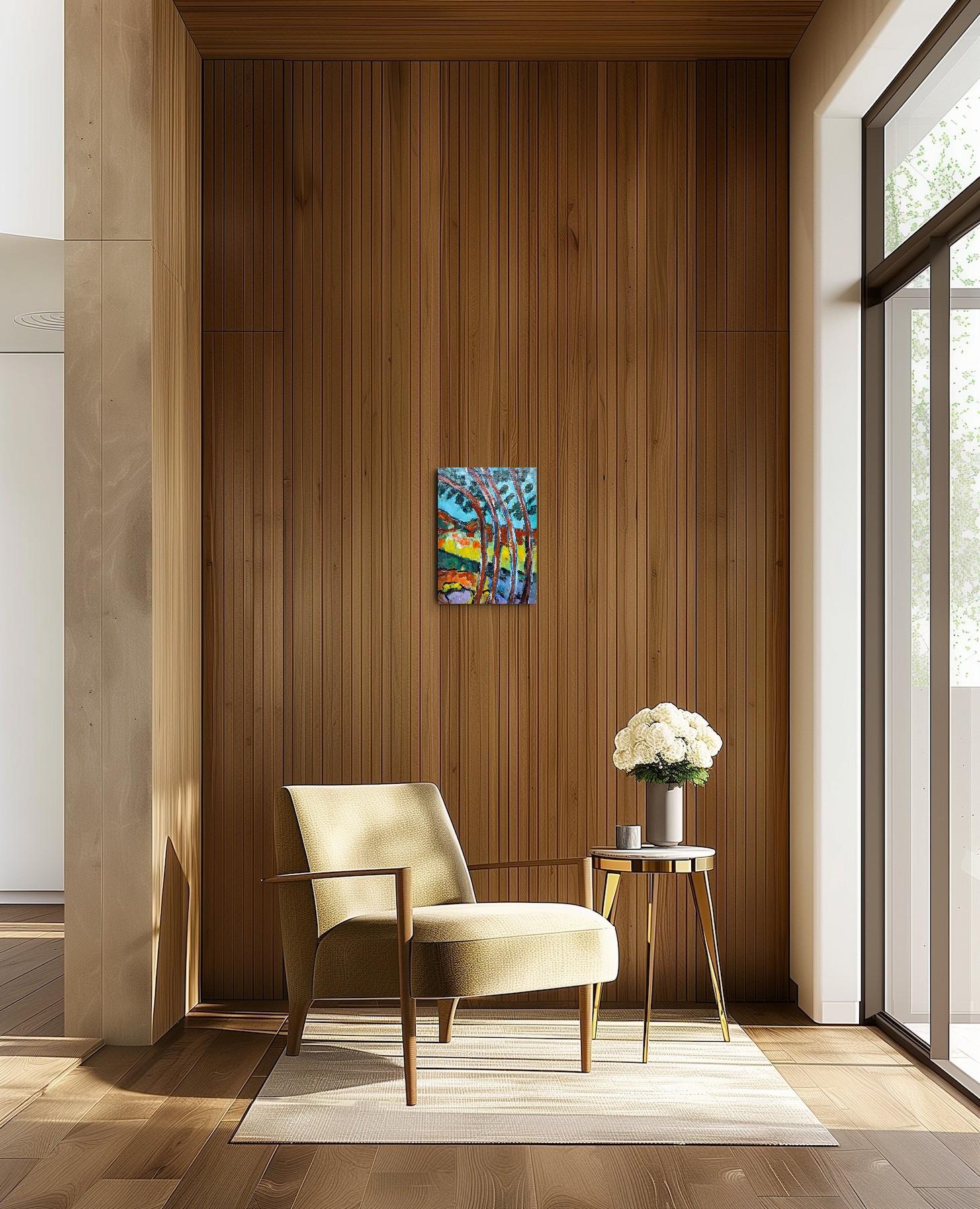 Contemporary abstract Impressionist landscape on canvas 