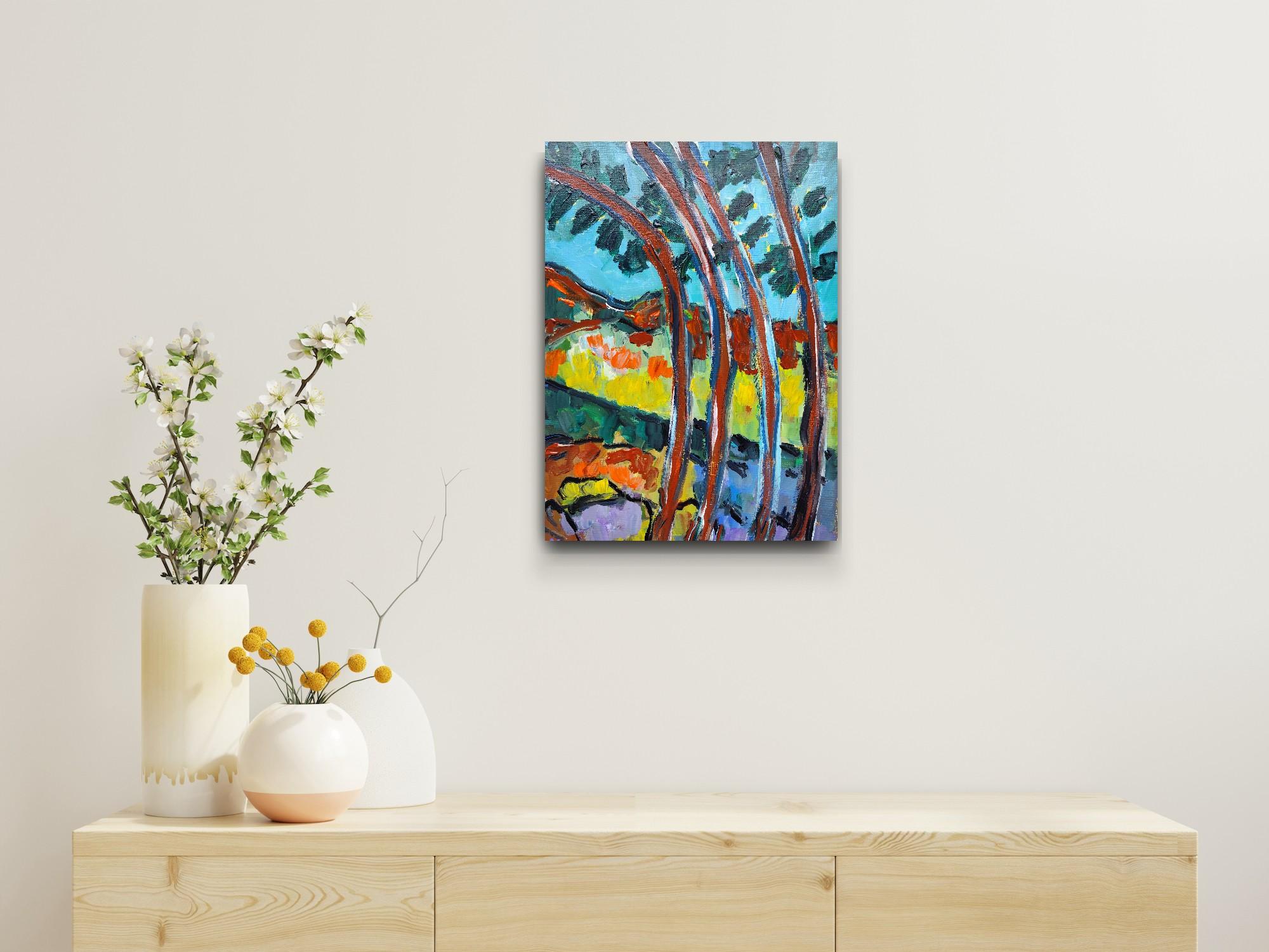 Contemporary abstract Impressionist landscape on canvas 