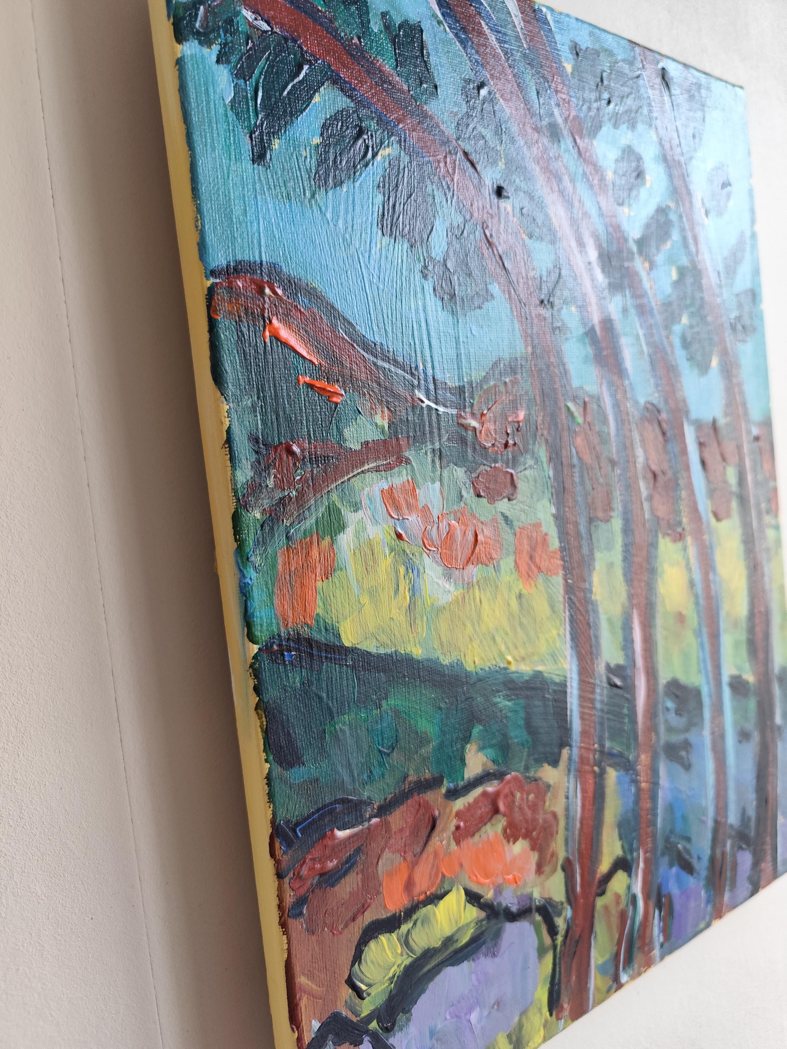 Contemporary abstract Impressionist landscape on canvas 