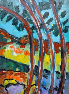 Contemporary abstract Impressionist landscape on canvas "Summer's nature"